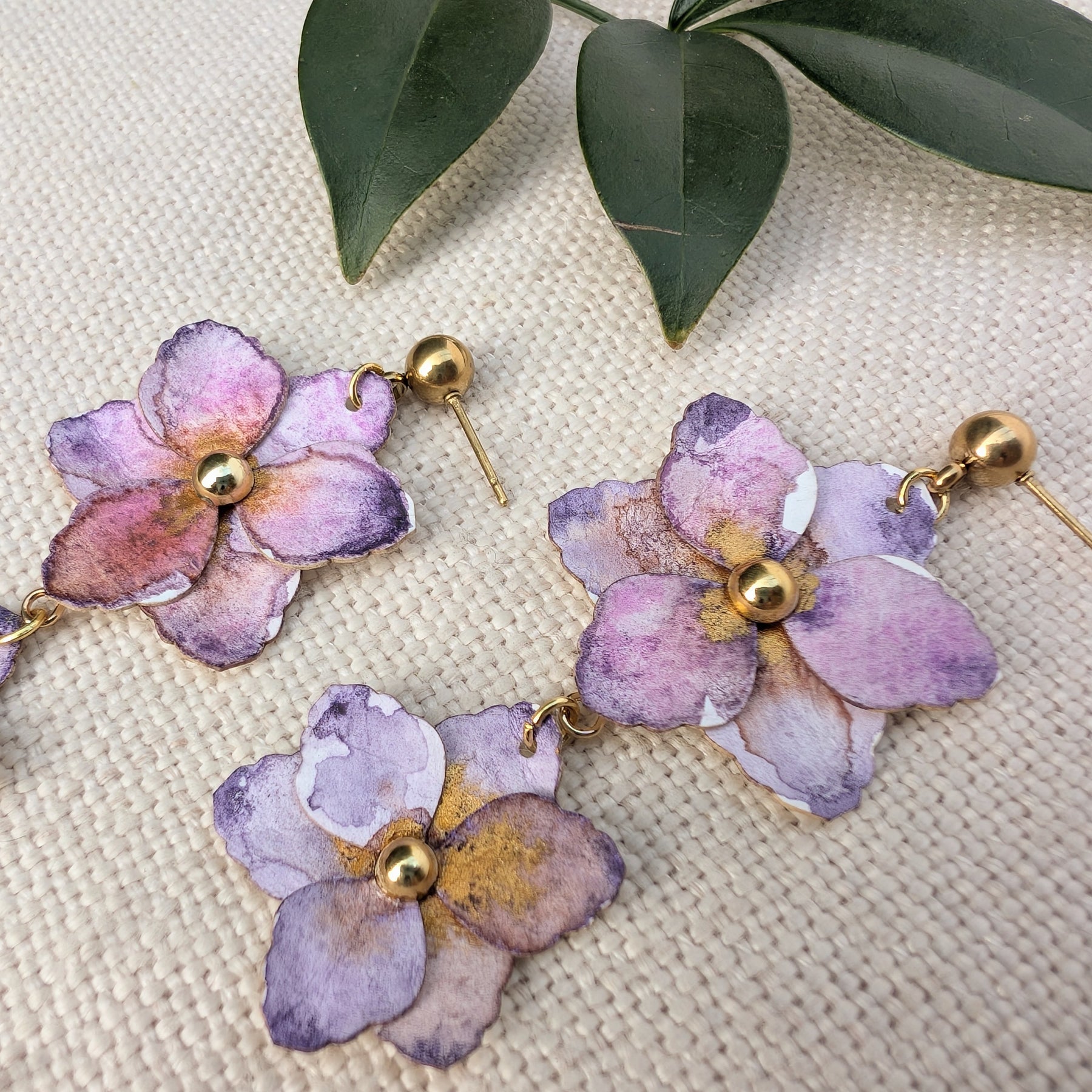 Gladiolus Flower Earrings | Handmade Paper Floral Dangle Earrings | Lightweight Botanical Jewellery