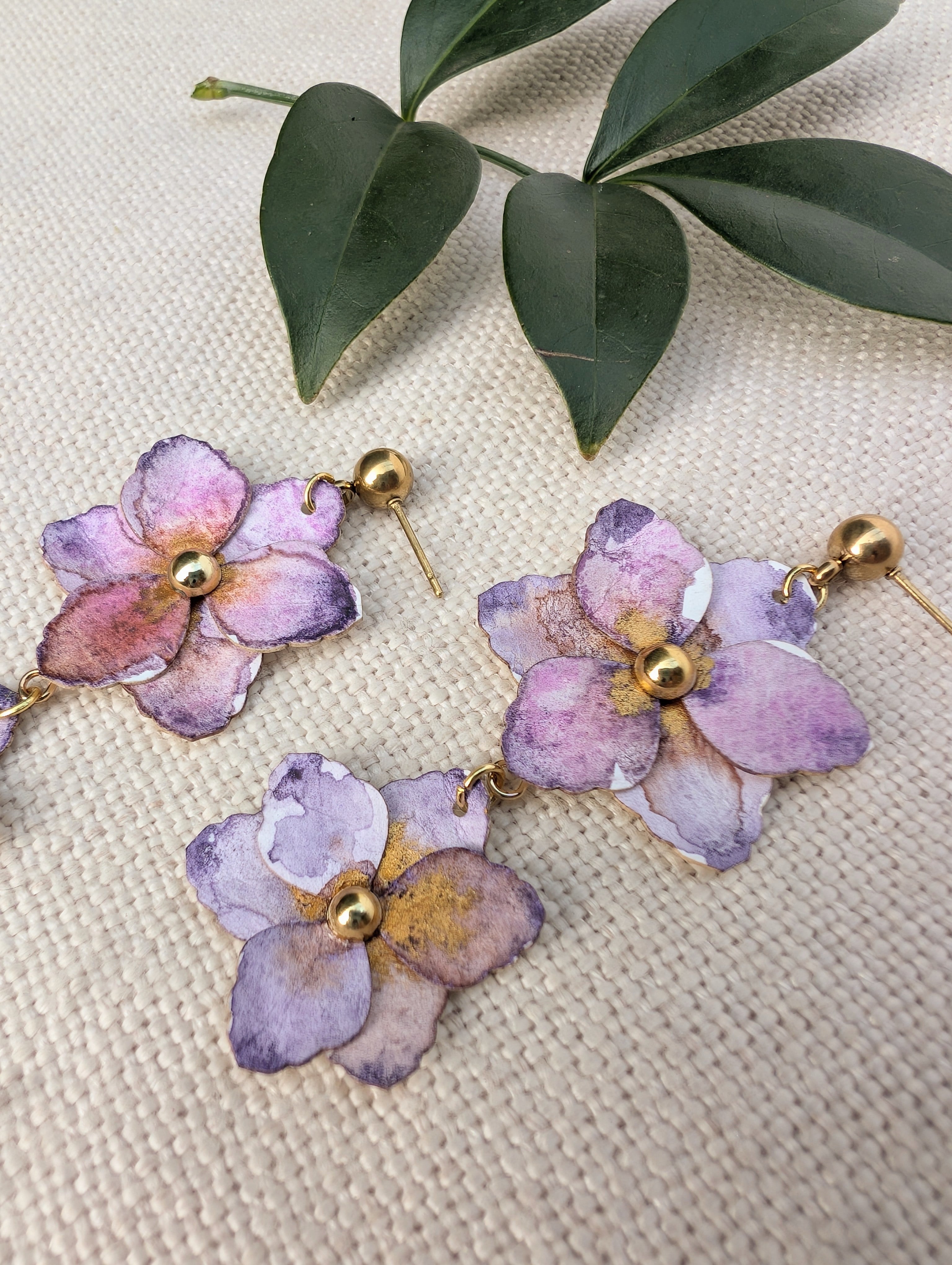 Gladiolus Flower Earrings | Handmade Paper Floral Dangle Earrings | Lightweight Botanical Jewellery