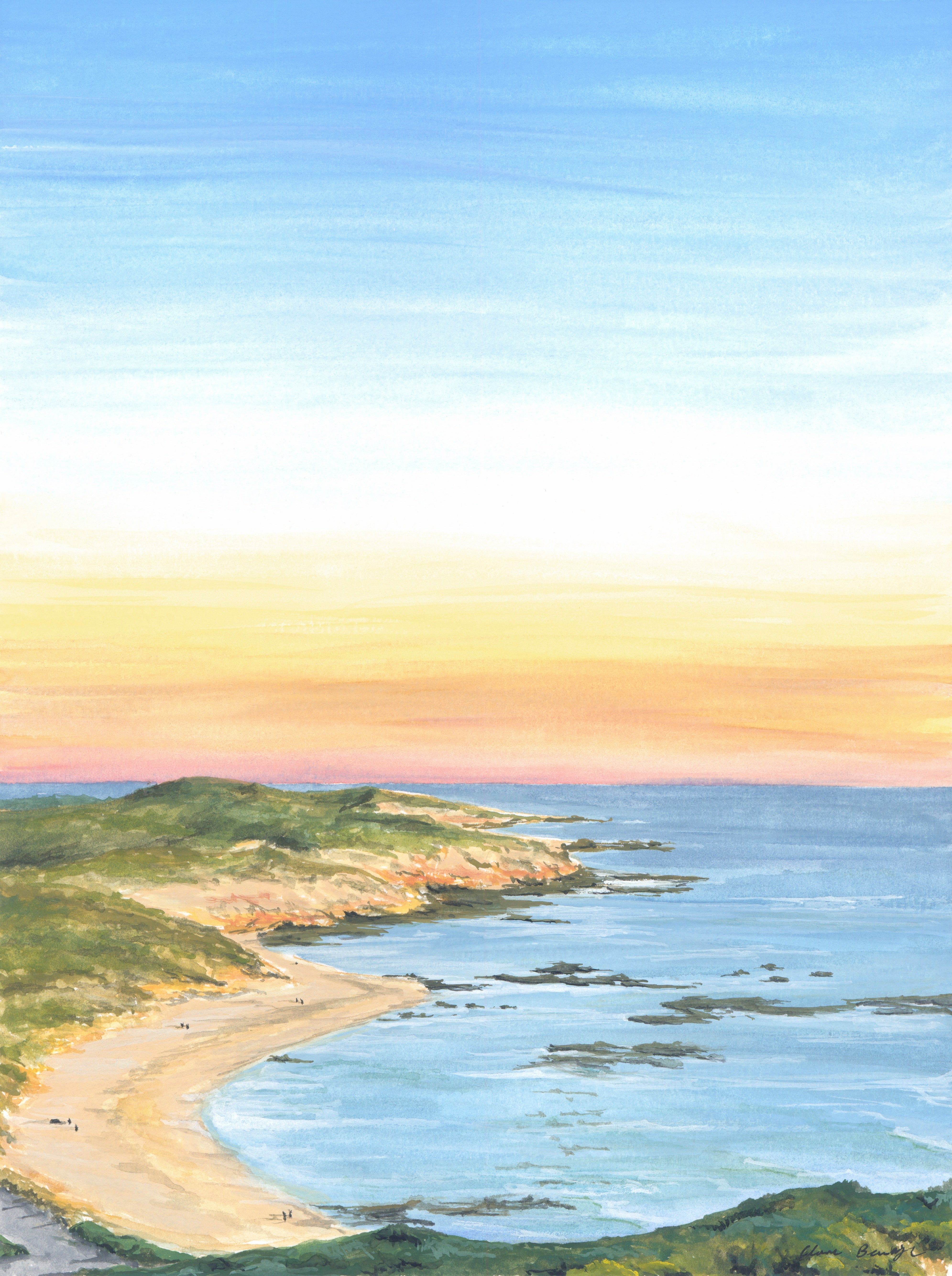 Wall Art - A4 Print - Sorrento Ocean Beach Sunset