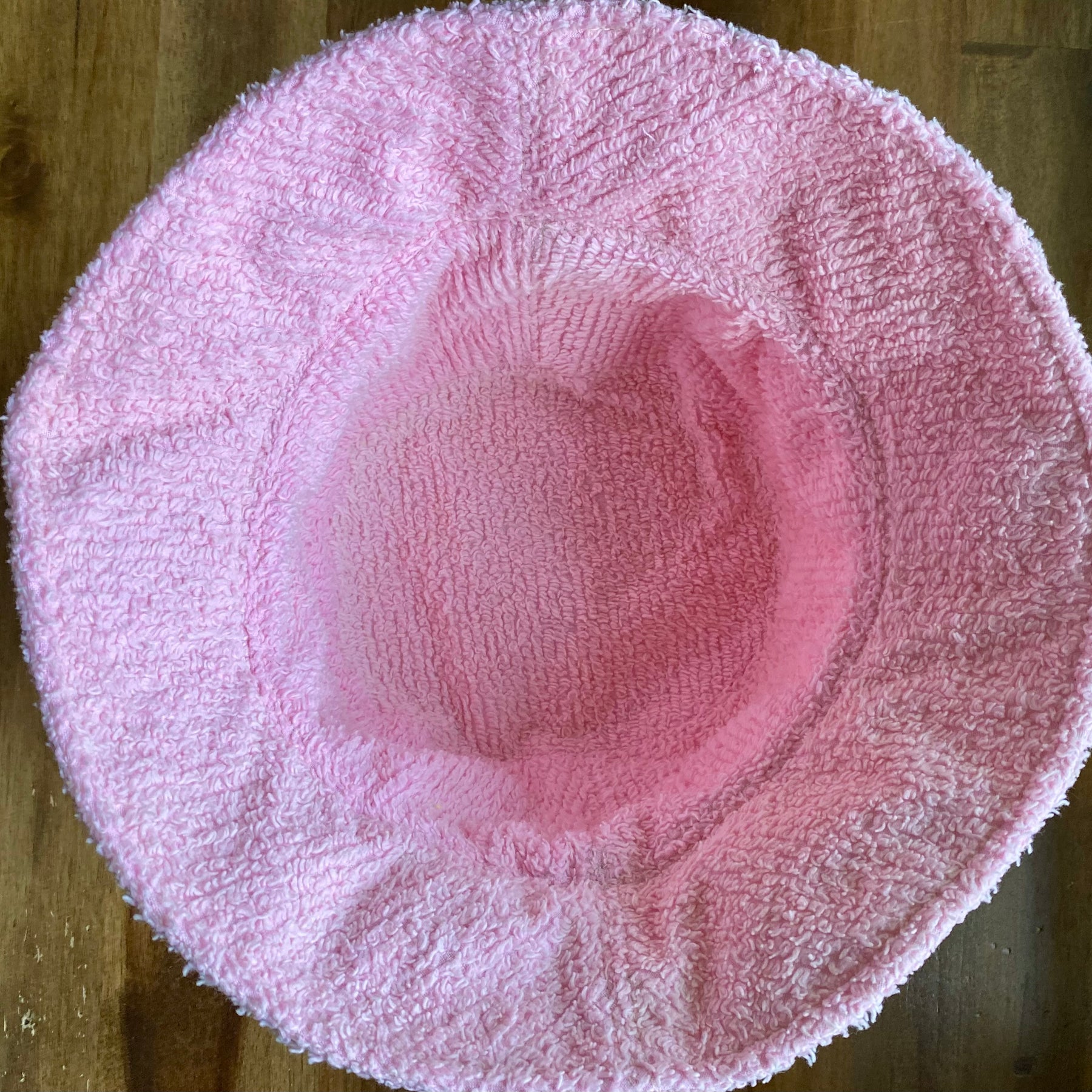 Bucket Hat - Upcycled Chenille Bedspread - Pink