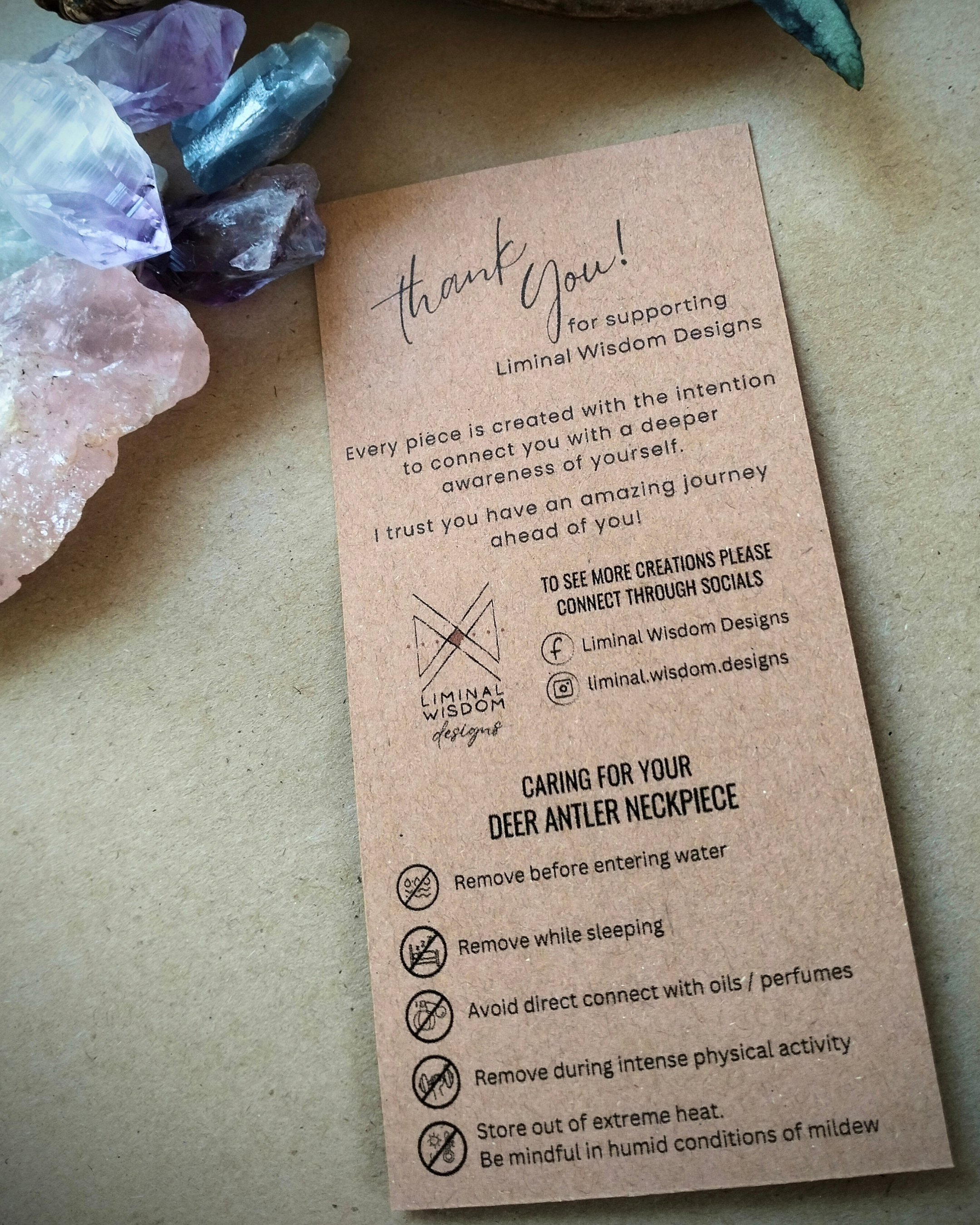 •| RAW ROSE QUARTZ | PYRITE | DEER ANTLER |• natural crystal necklace talisman