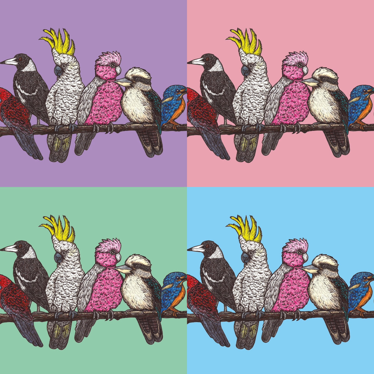 Bundle 4 Birds on a Branch with Envelopes