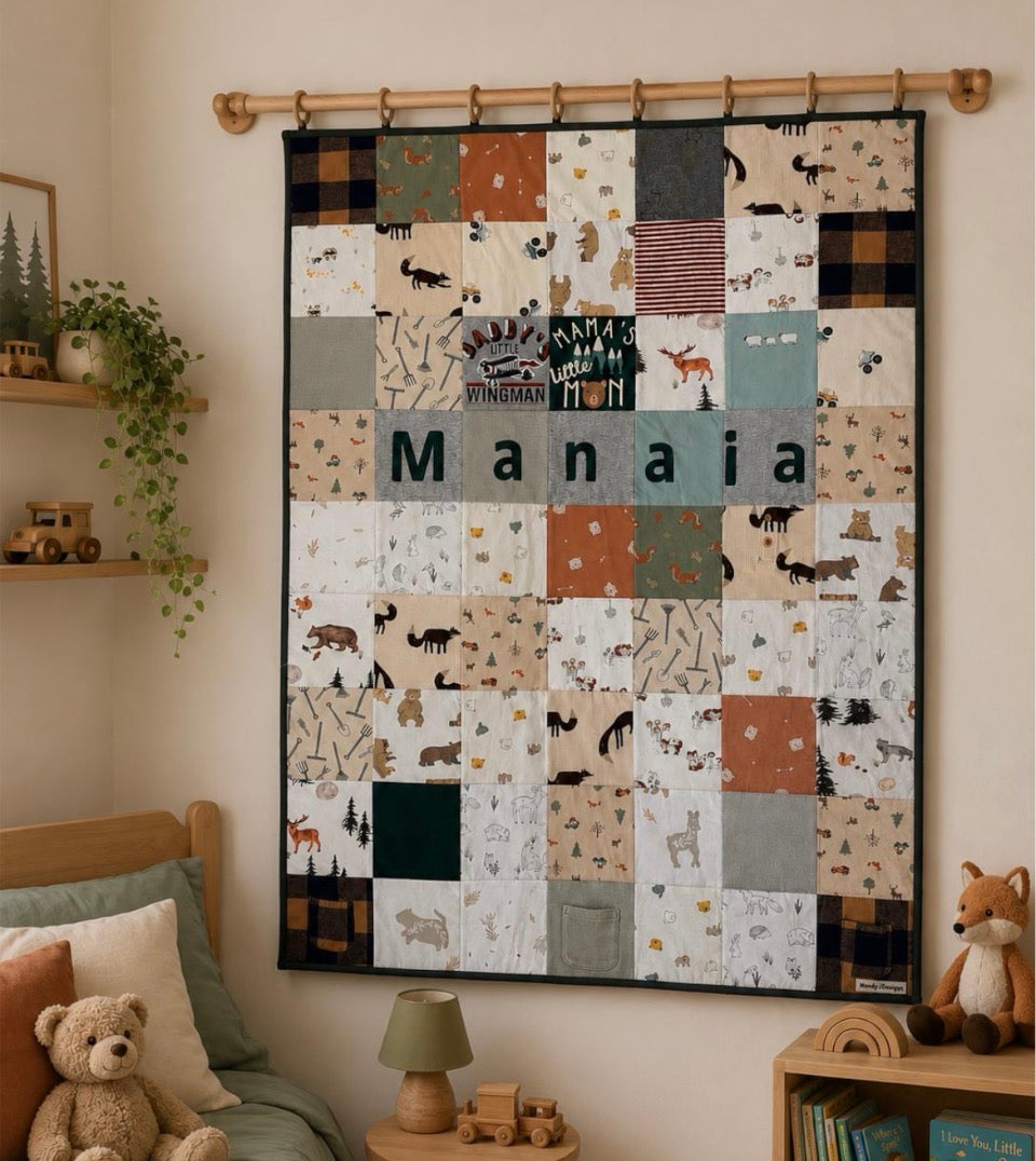 Custom Baby Clothes Memory Quilt – Personalised Keepsake Blanket