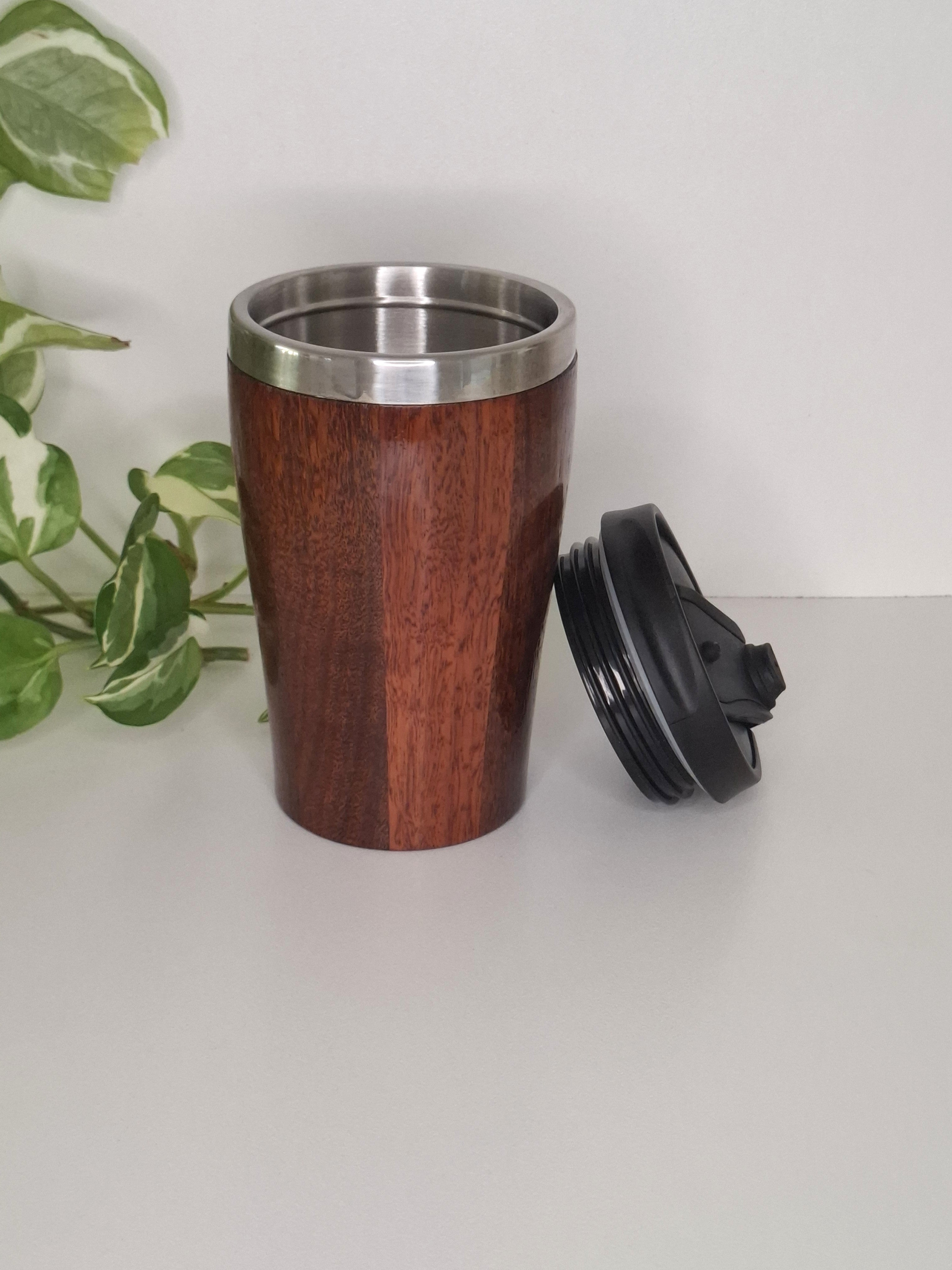 Handmade Wooden Travel Mug: Insulated Eco-Friendly Coffee Tumbler