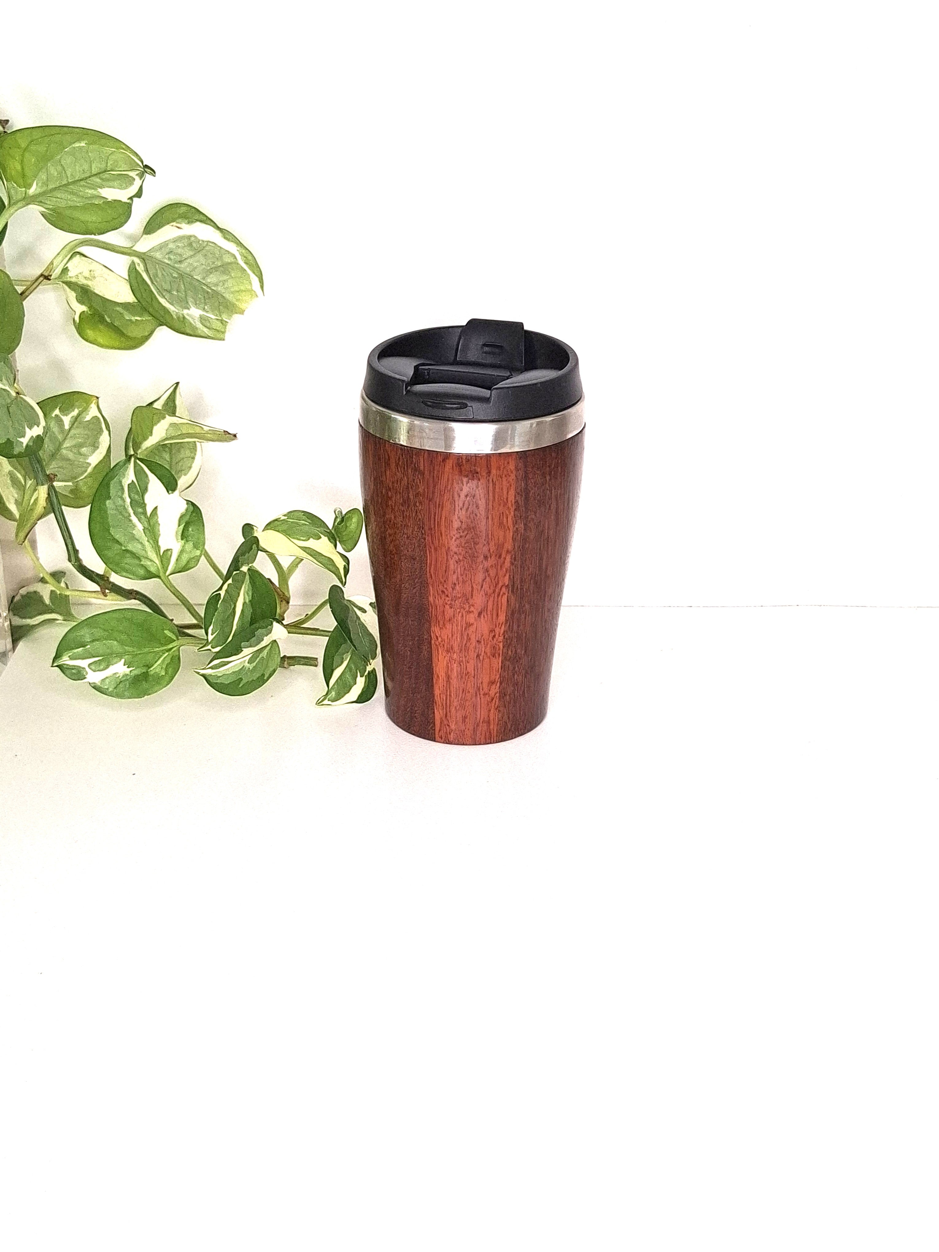 Handmade Wooden Travel Mug: Insulated Eco-Friendly Coffee Tumbler