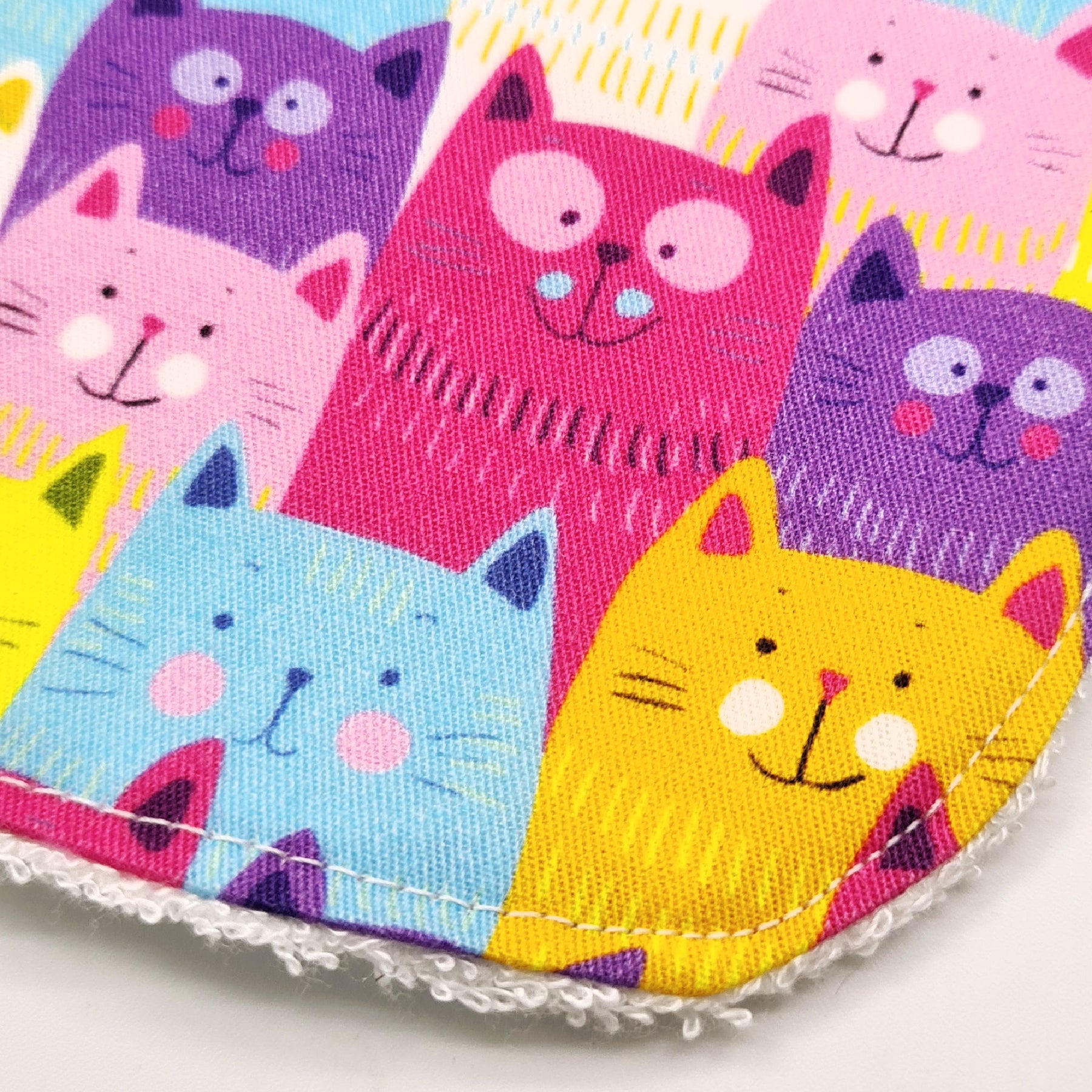 Baby Bib Personalised Gift Cat Cotton Fabric