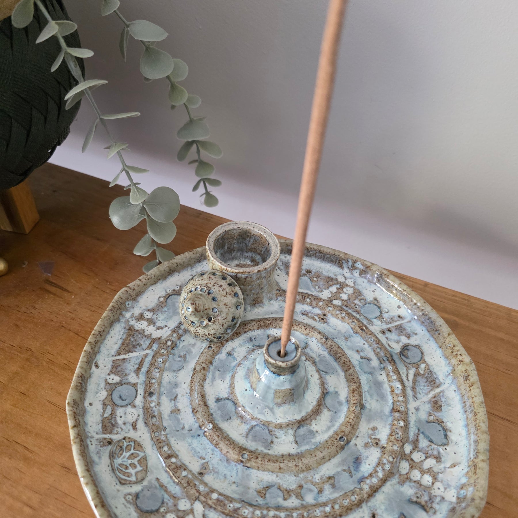 Handmade Rustic Pottery incense plates