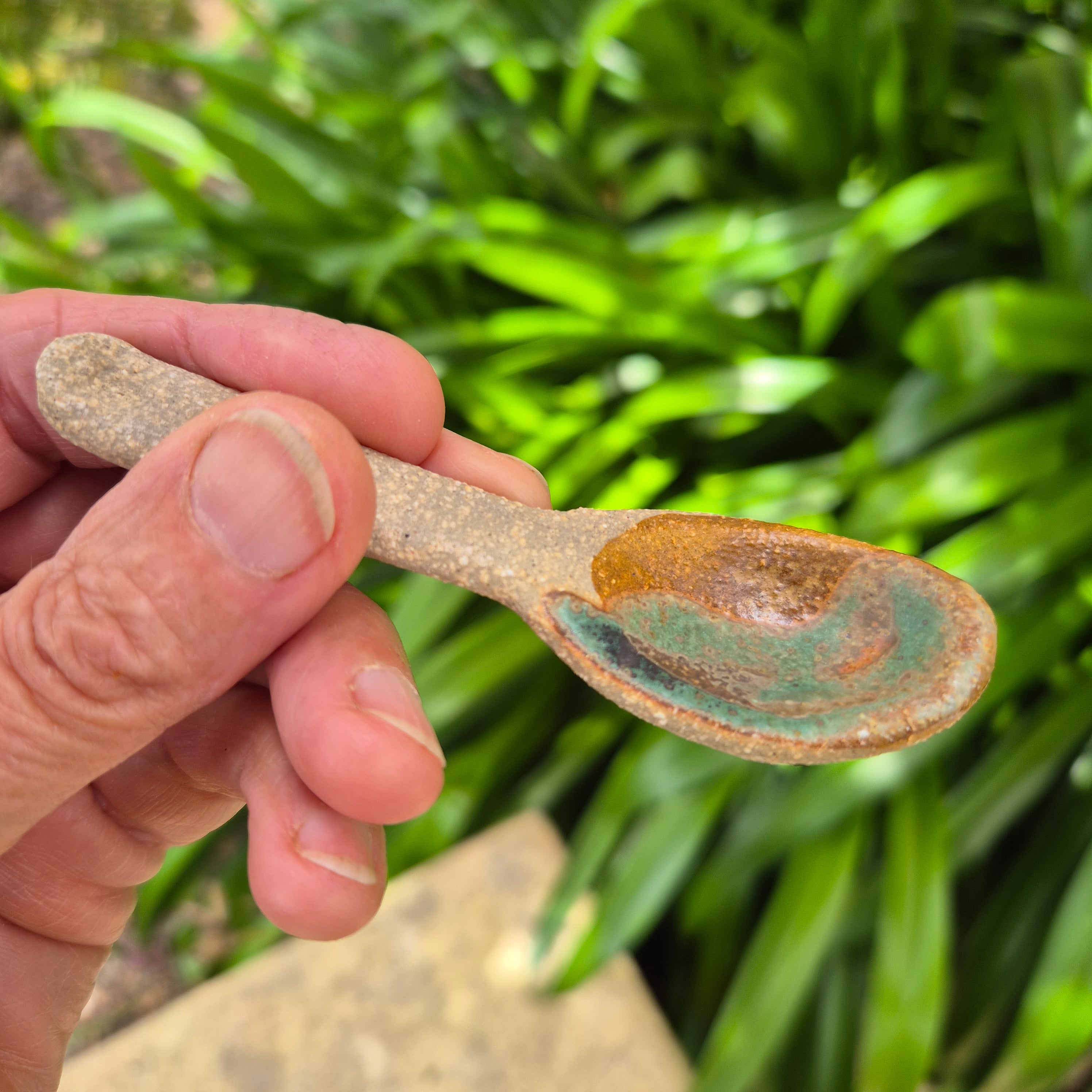 Small ceramic condiment spoon