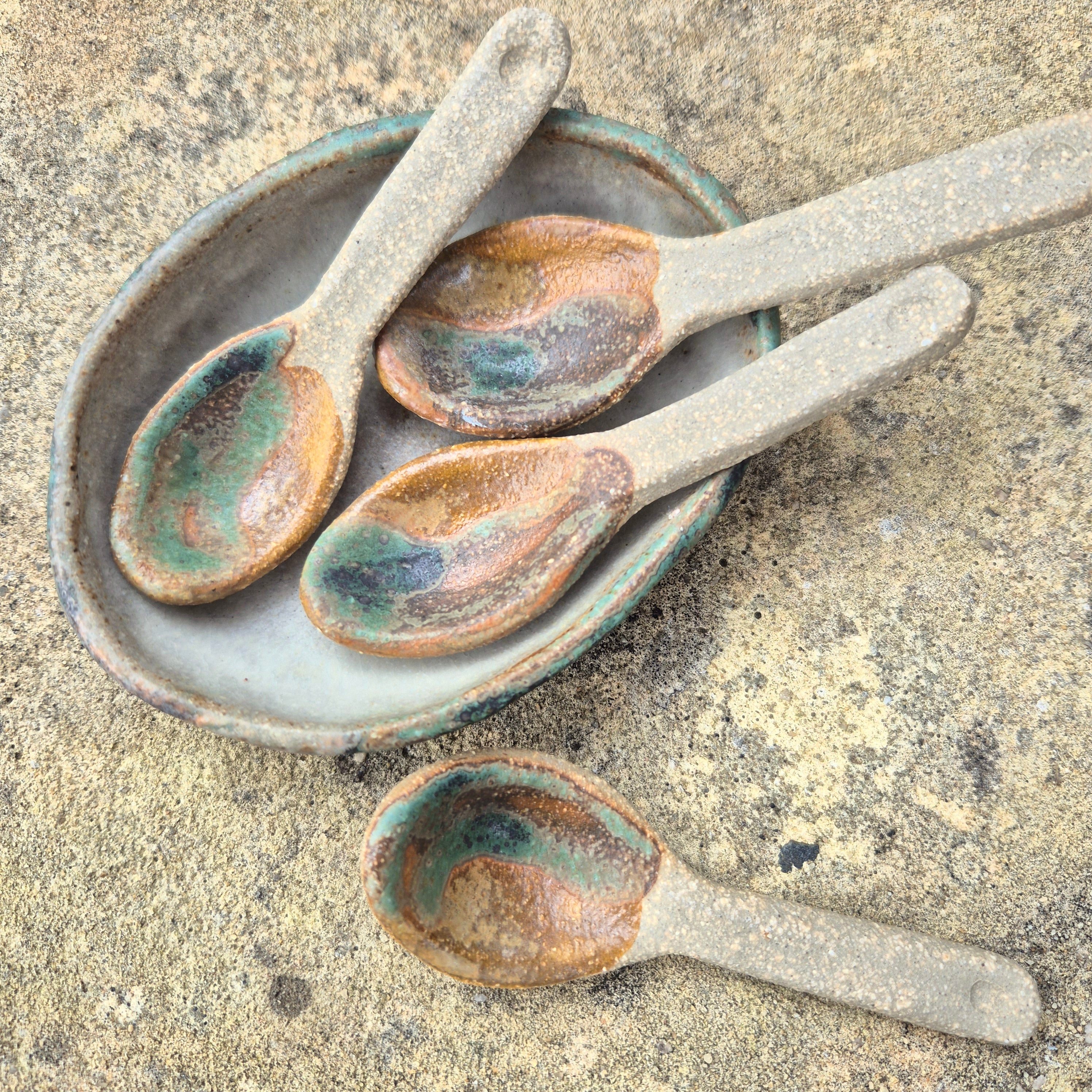 Small ceramic condiment spoon