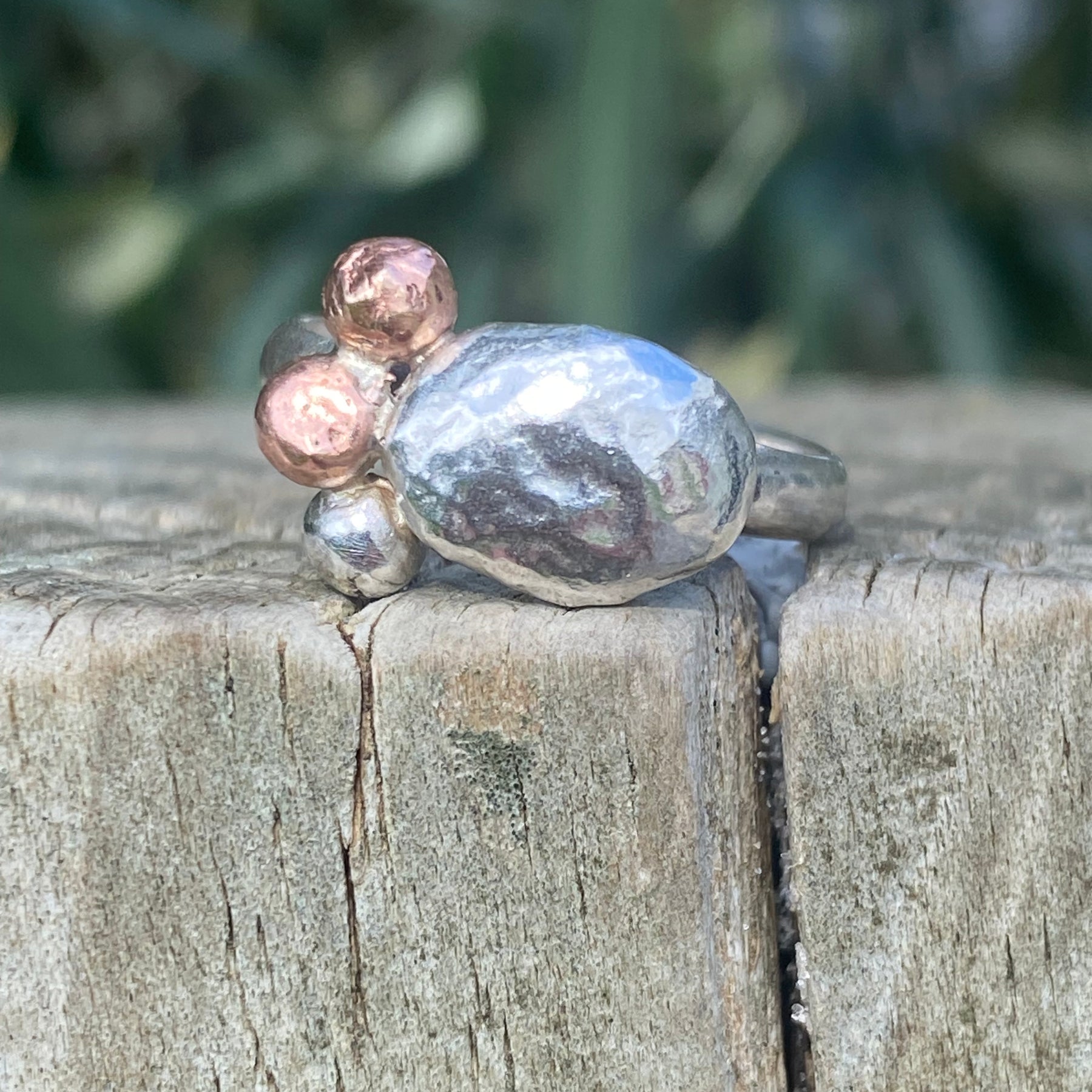 Gather Ring – Sterling Silver &amp; Copper – Size P