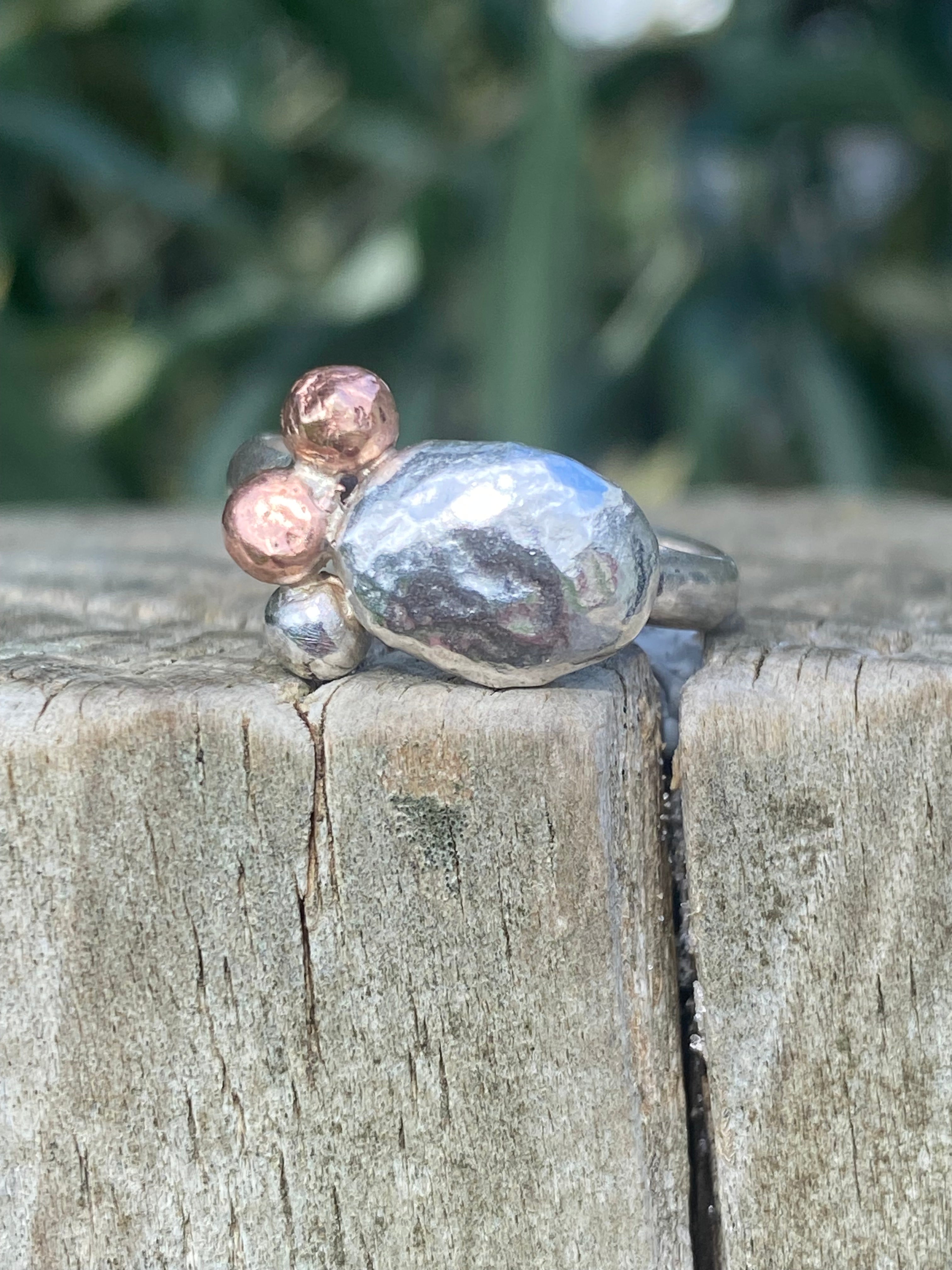 Gather Ring – Sterling Silver &amp; Copper – Size P