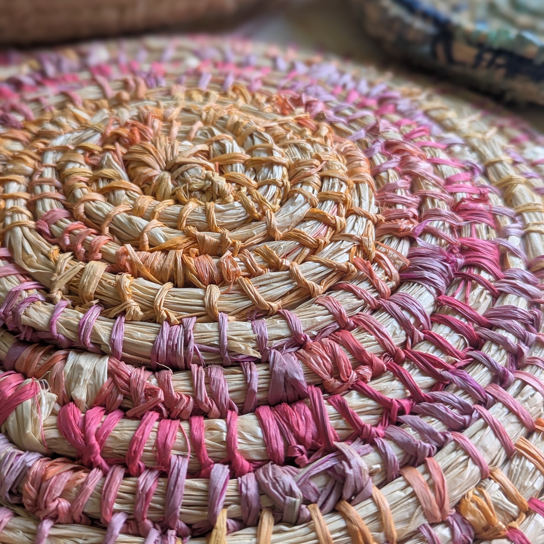 Woven Circle Wall Art | Wall Hanging | Sunrise Sunset Colours One only