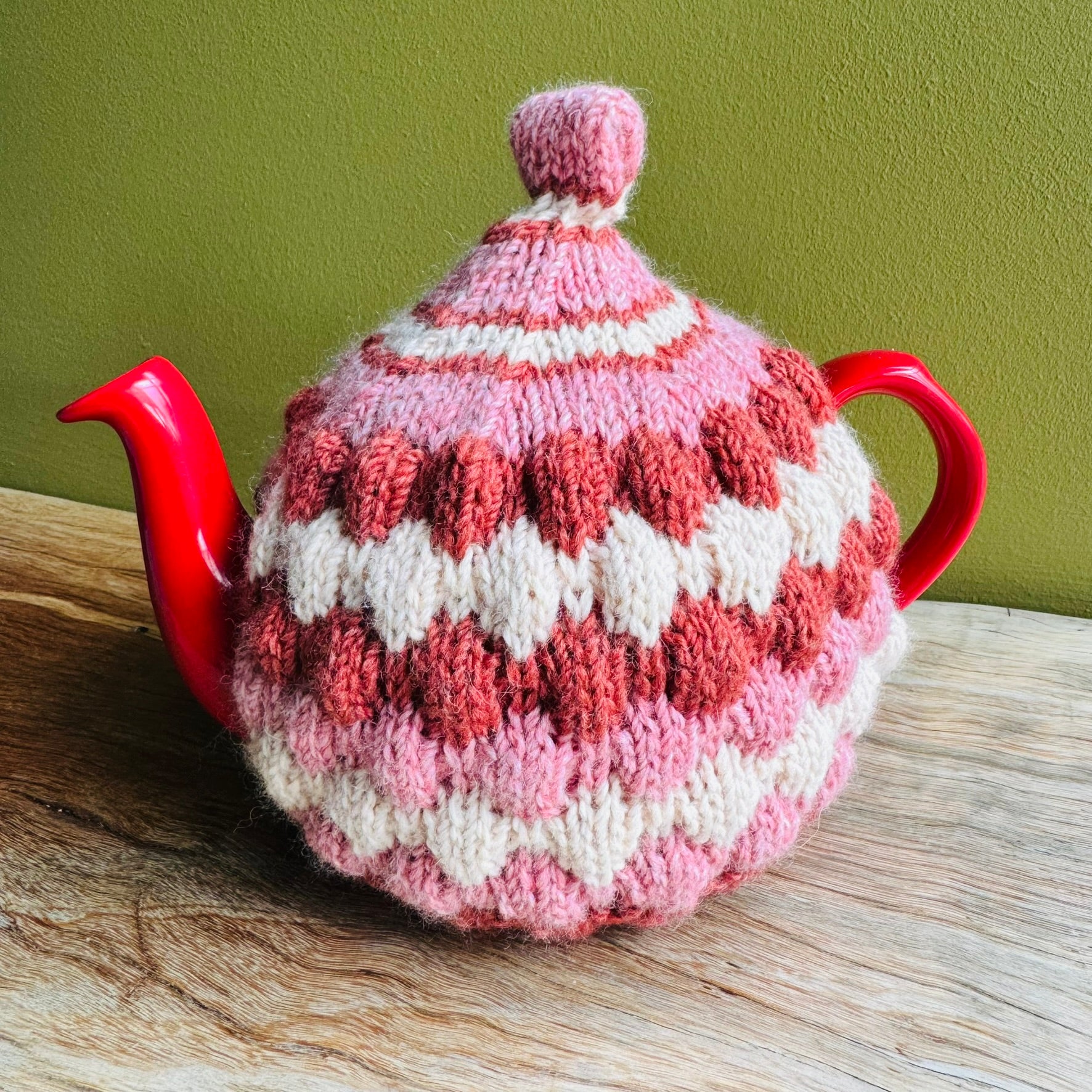 Teapot Cosy - Pinks/Reds - Alpaca/Merino -  4 cups