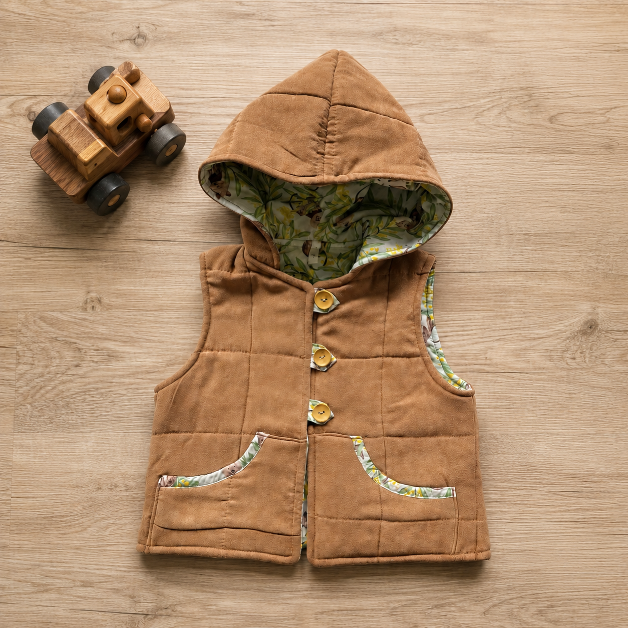 Quokka Upcycled Blanket Hooded Vest
