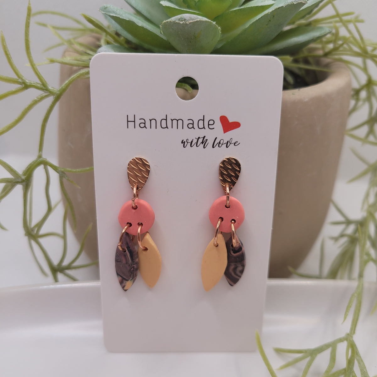 Red Retro Polymer Clay Earring Collection