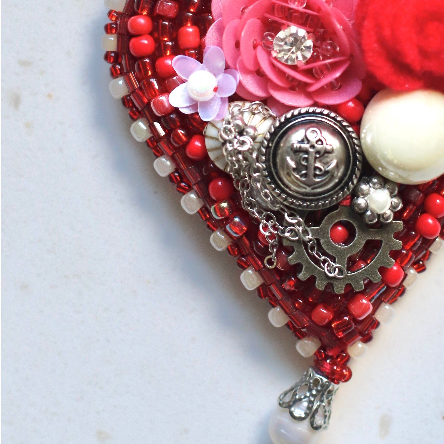 Timeless Red Heart Brooch