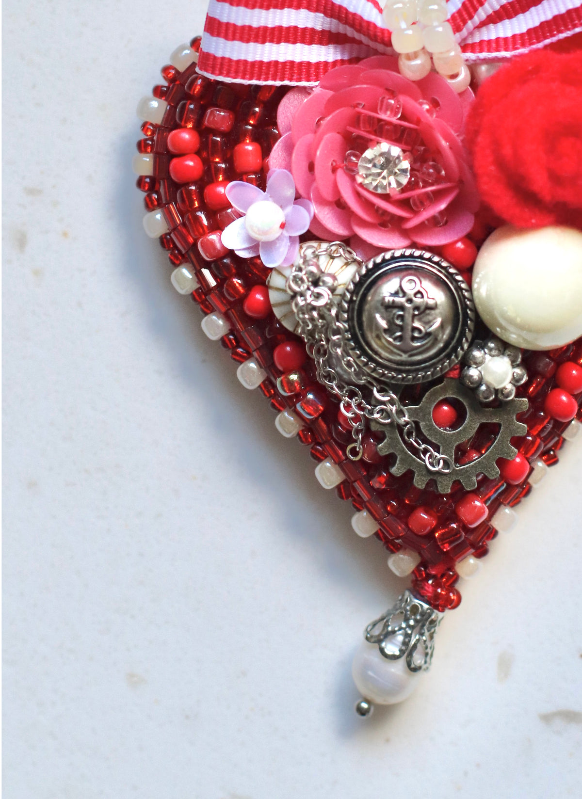 Timeless Red Heart Brooch