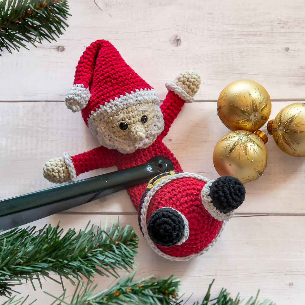 Christmas Santa Doorstop / Decoration - Novelty - Crocheted