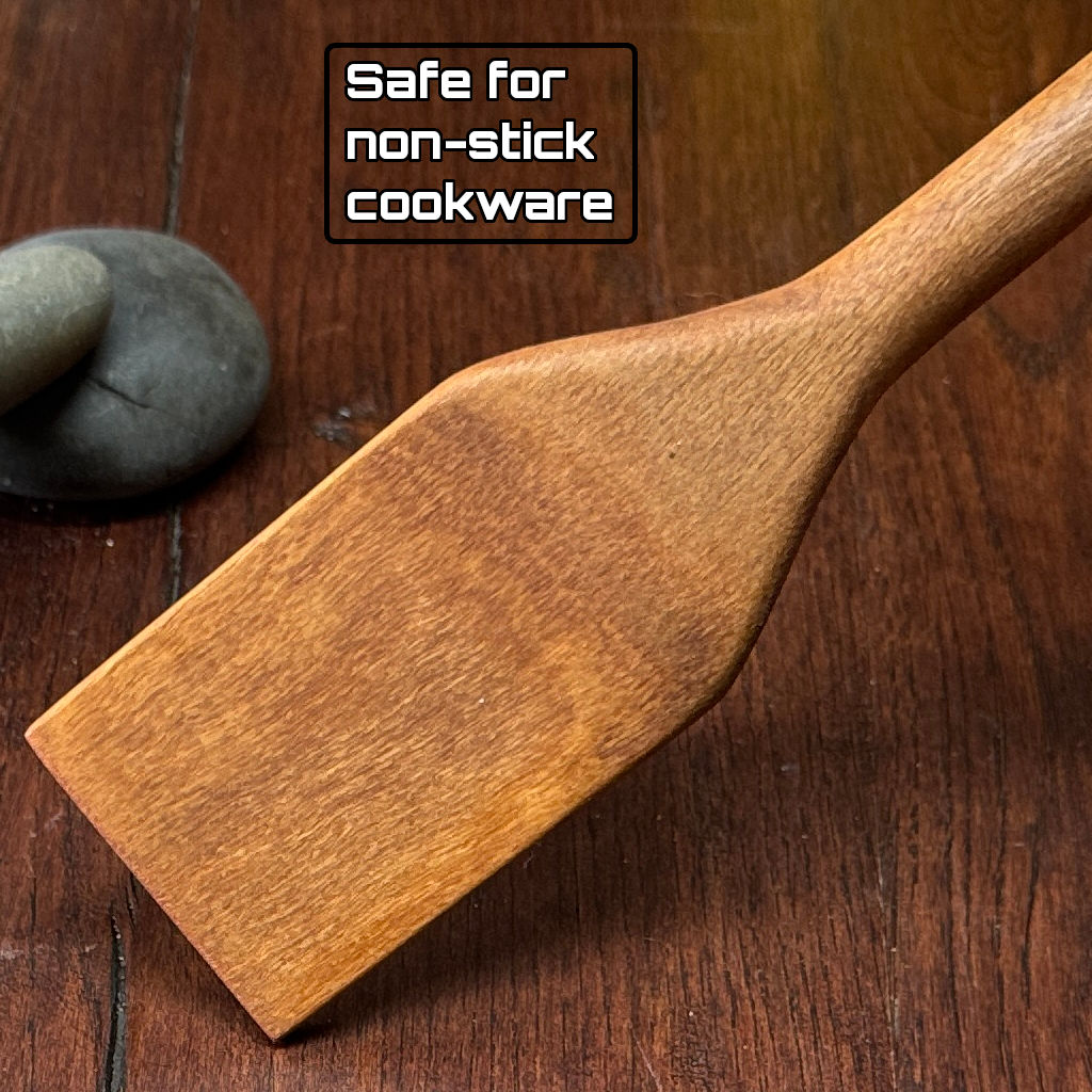 Hand turned long handle Australian Bloodwood mixing spoon