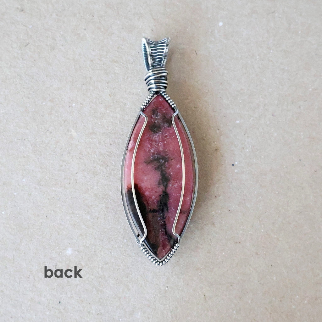 Handcrafted Rhodonite Pendant - Divine Feminine Talisman