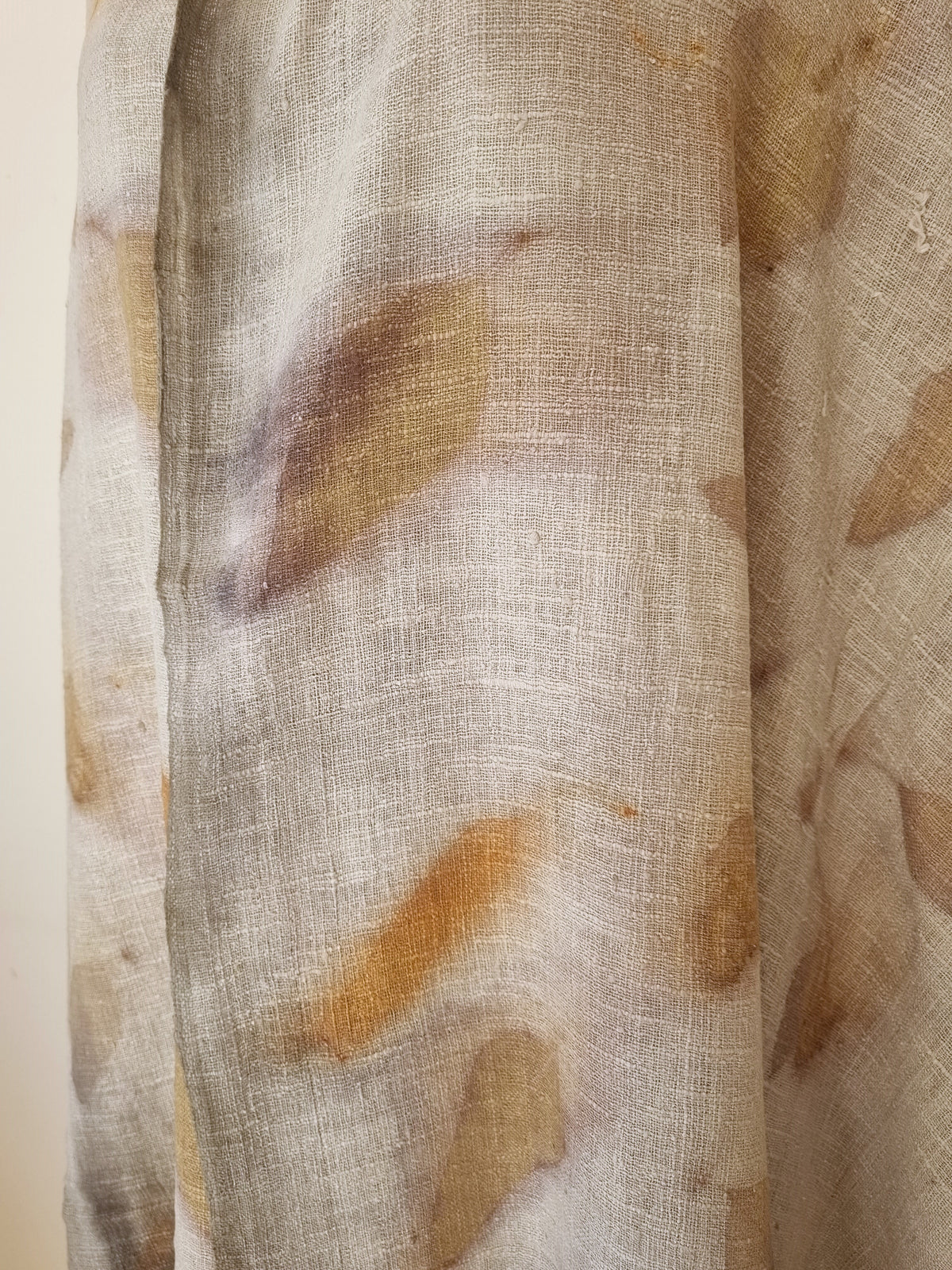Pure Handloomed Eri (Peace) Silk - Extra Large Botanical Print Shawl - The Shanti