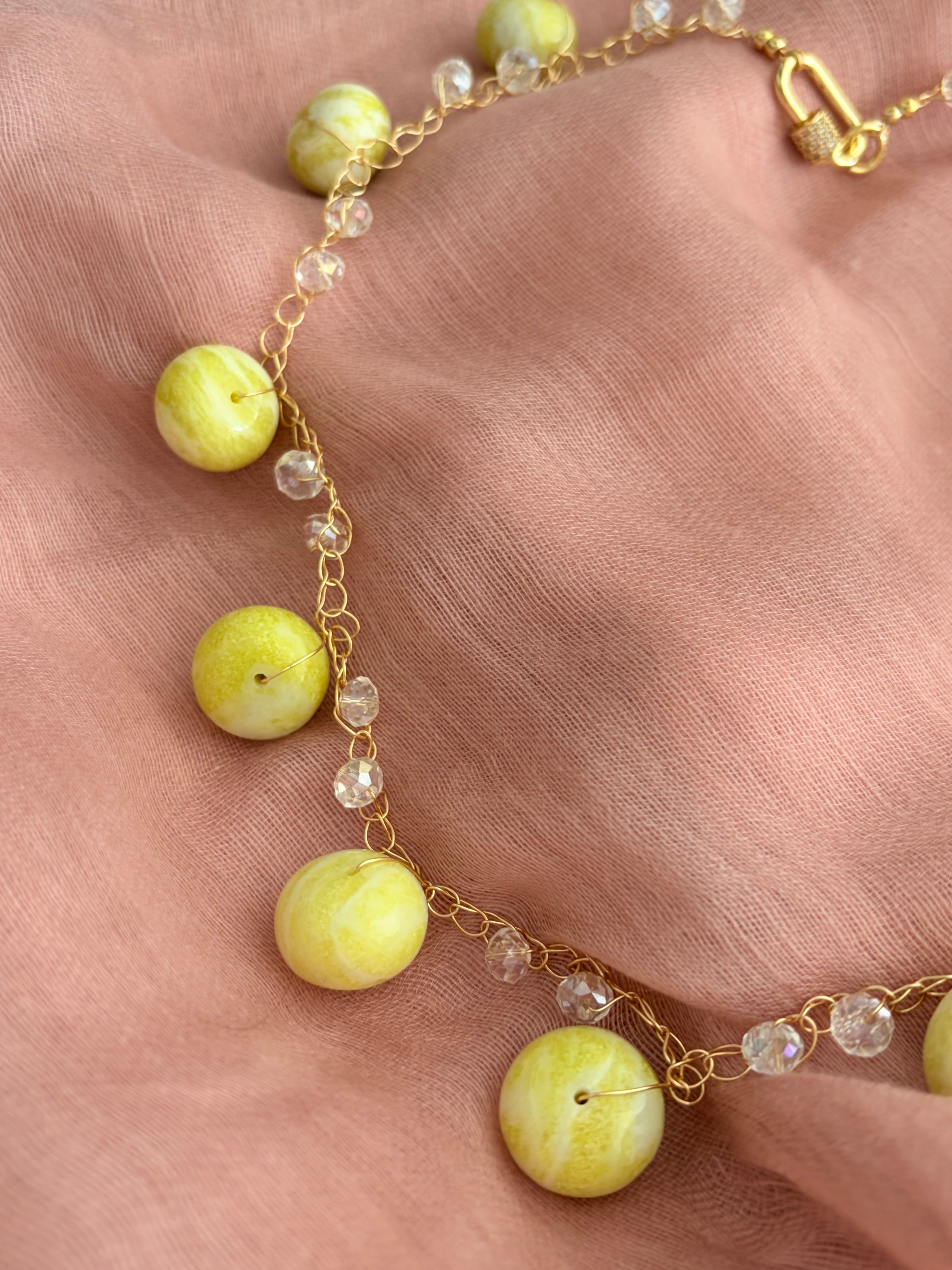 Lemon Jade Necklace “Lemon Twist”