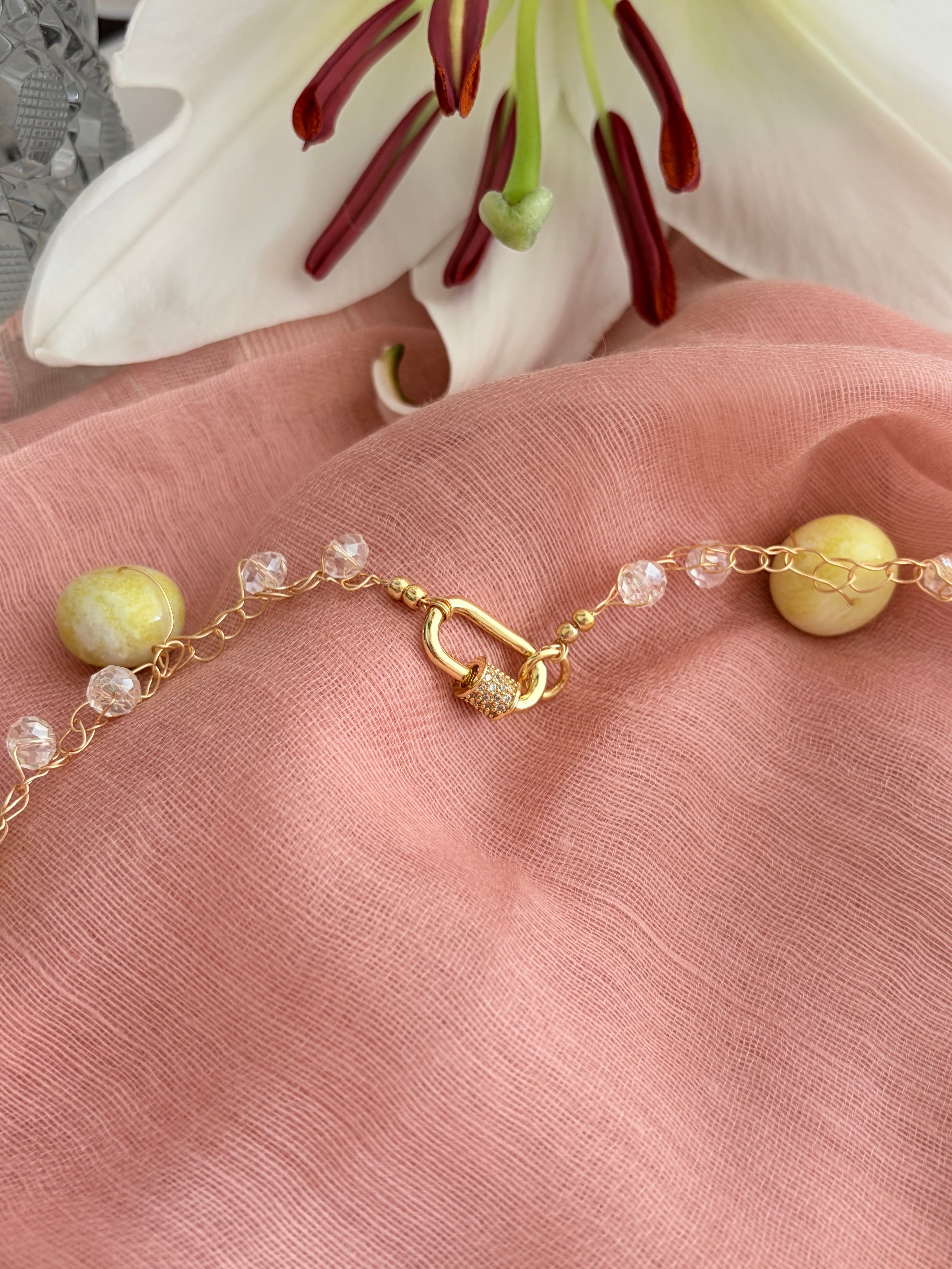 Lemon Jade Necklace “Lemon Twist”