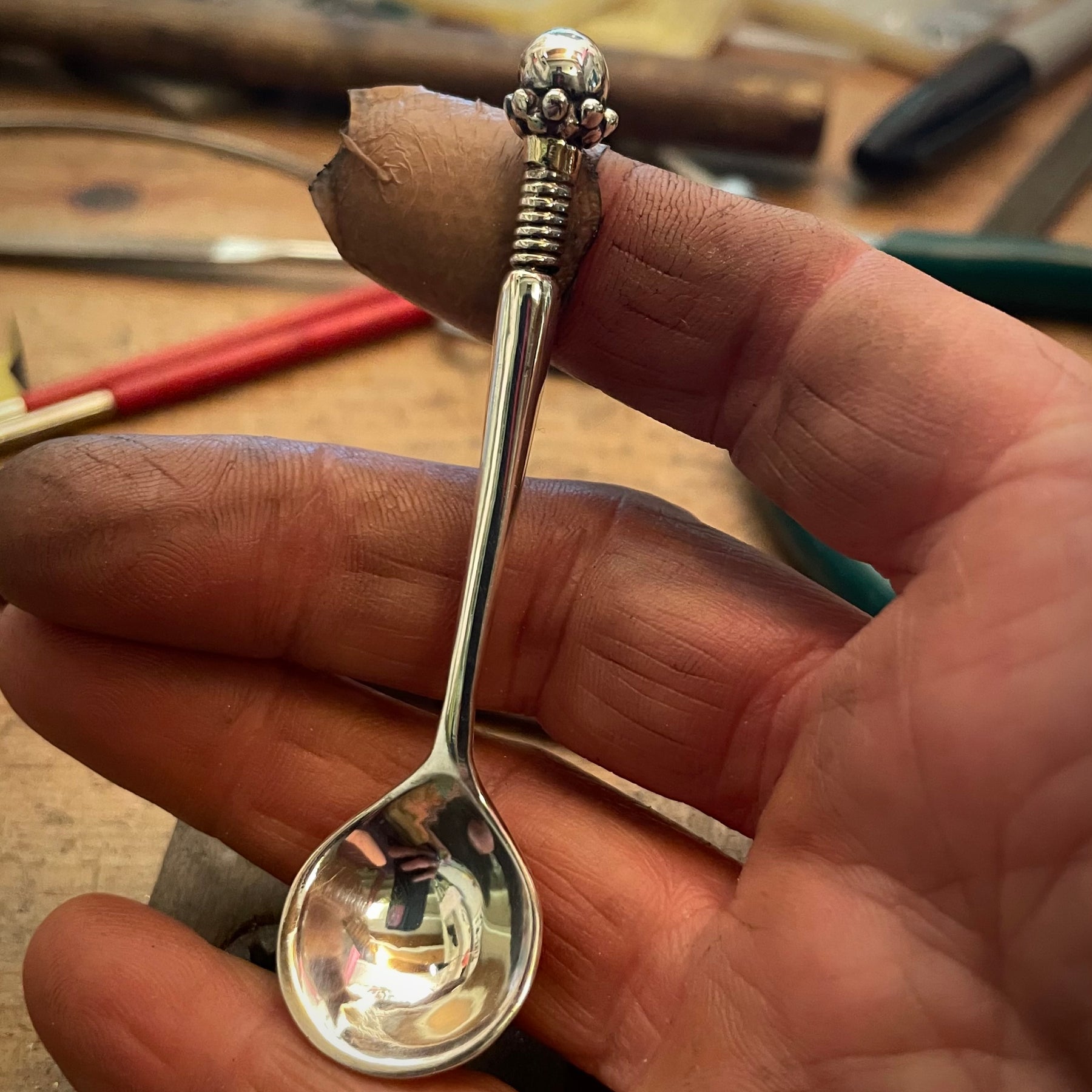 Cute sterling silver salt spoon