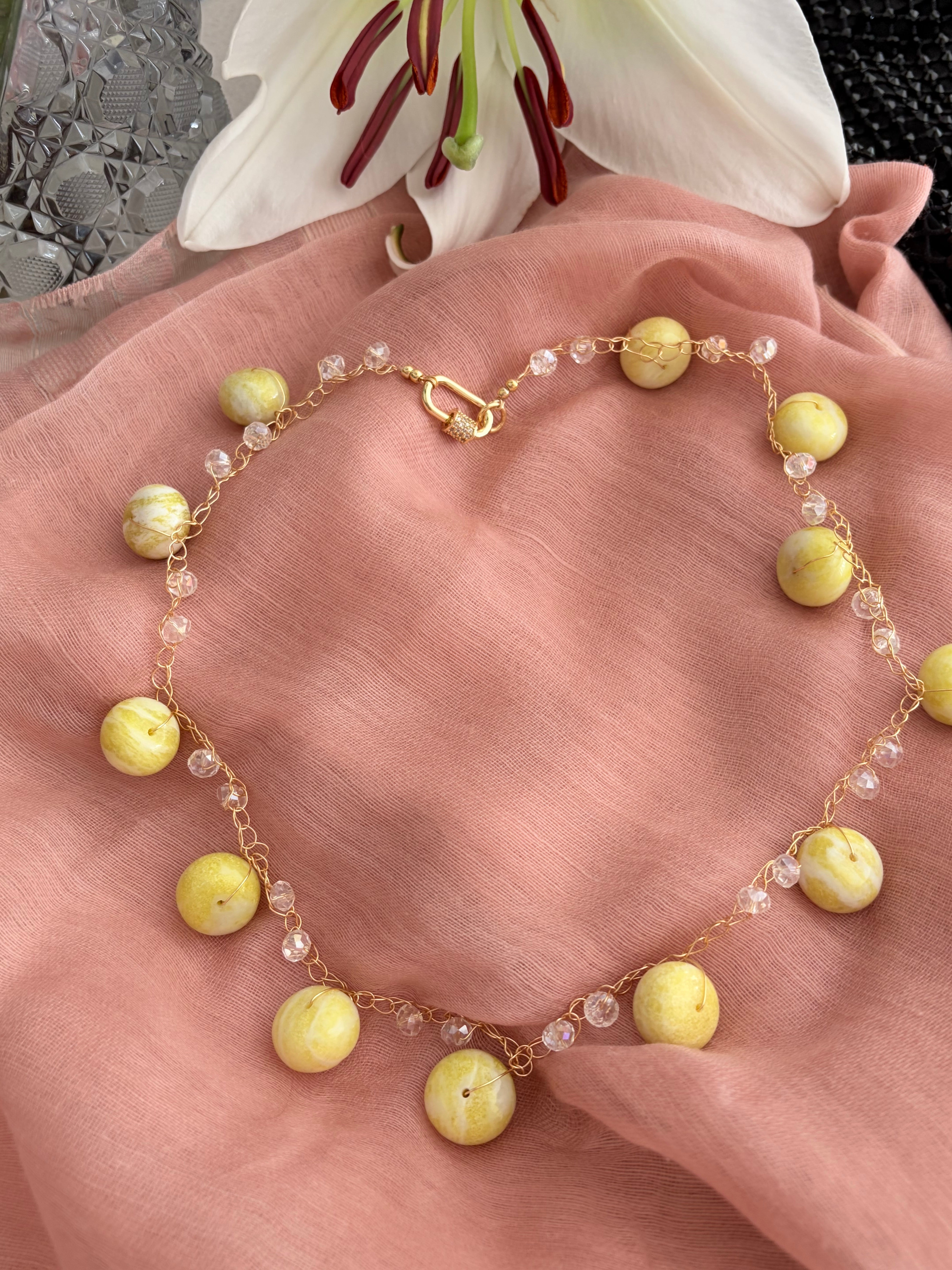 Lemon Jade Necklace “Lemon Twist”