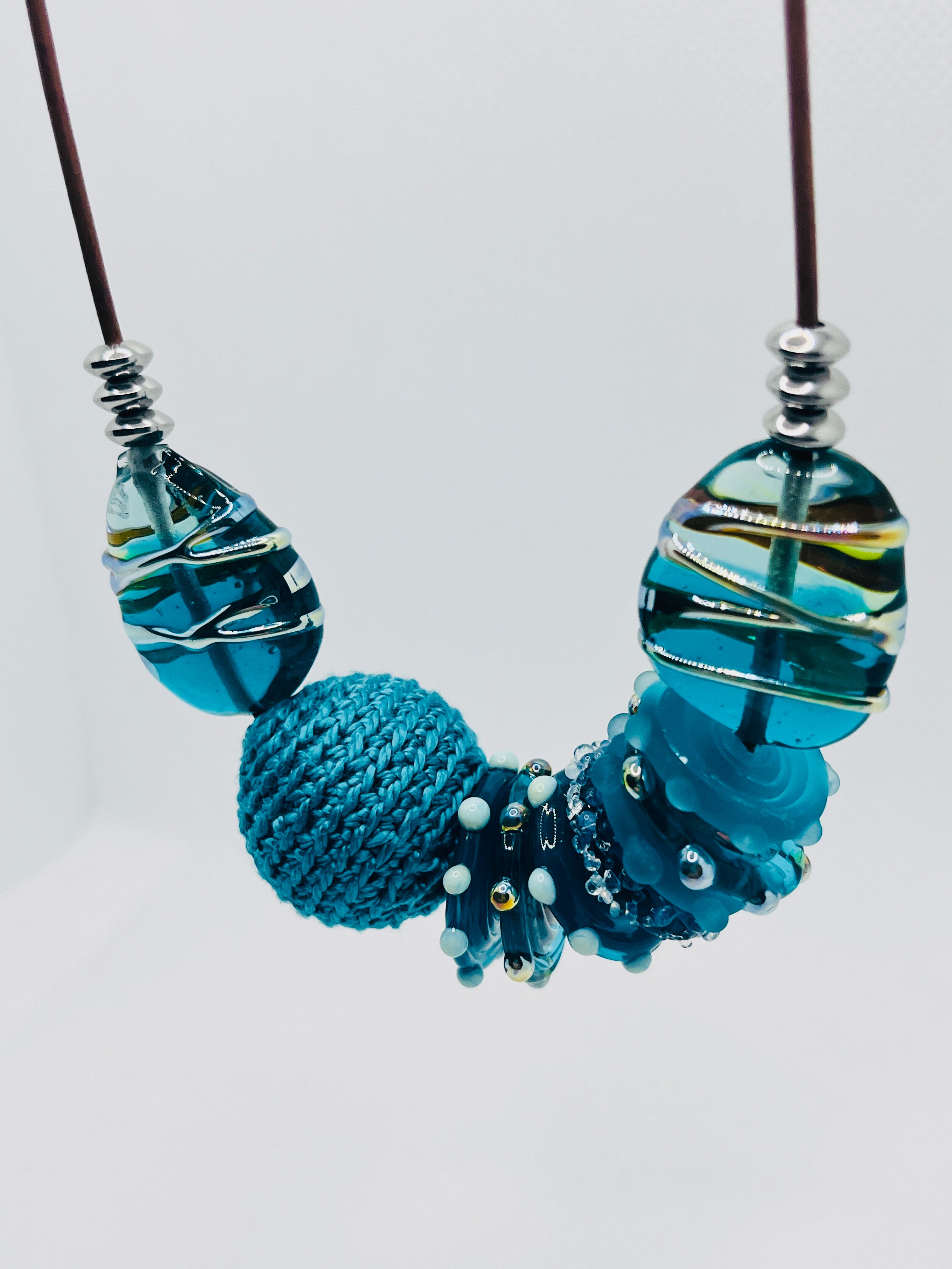 Handmade strand necklace - Tranquil Teal