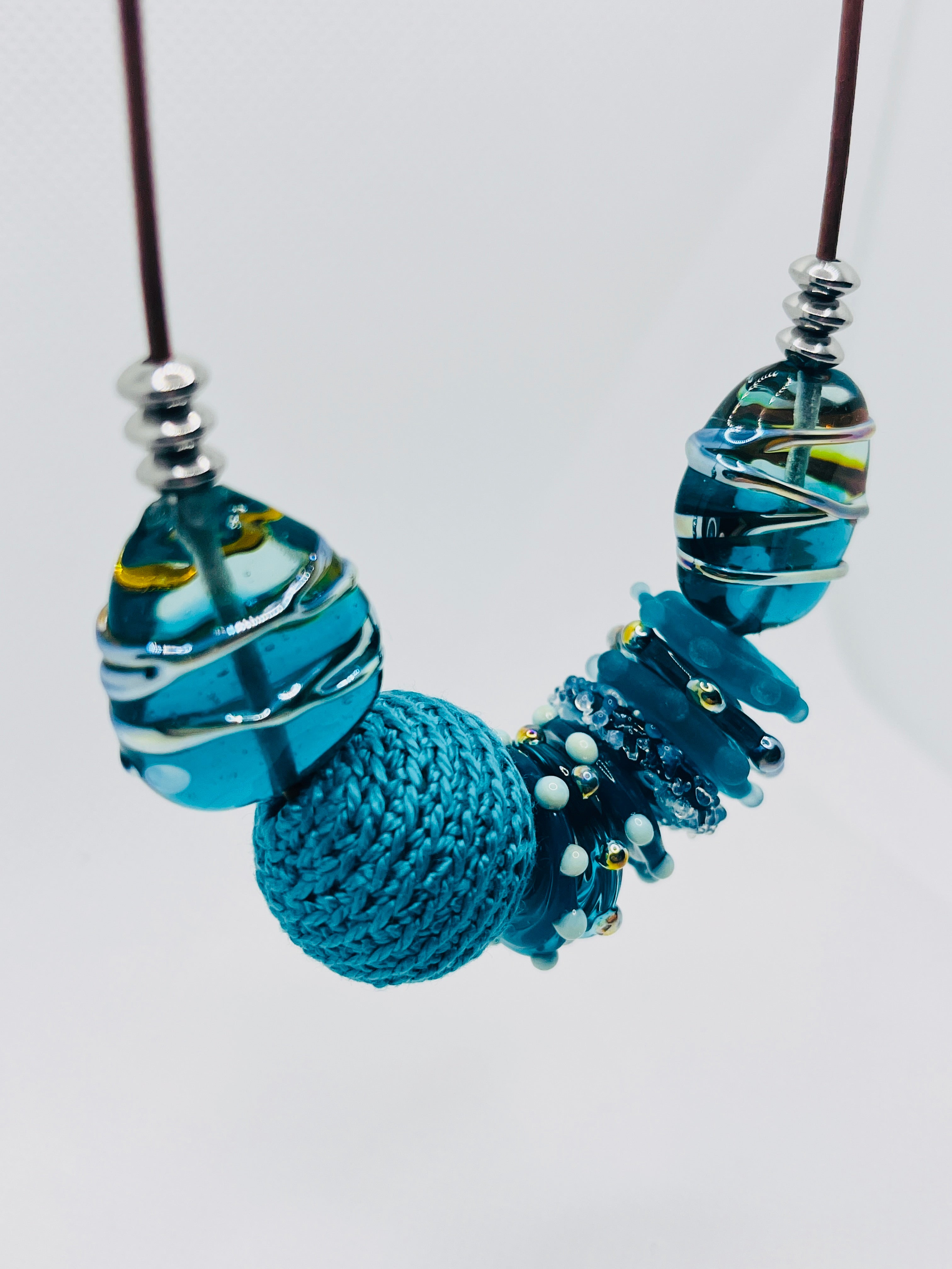 Handmade strand necklace - Tranquil Teal
