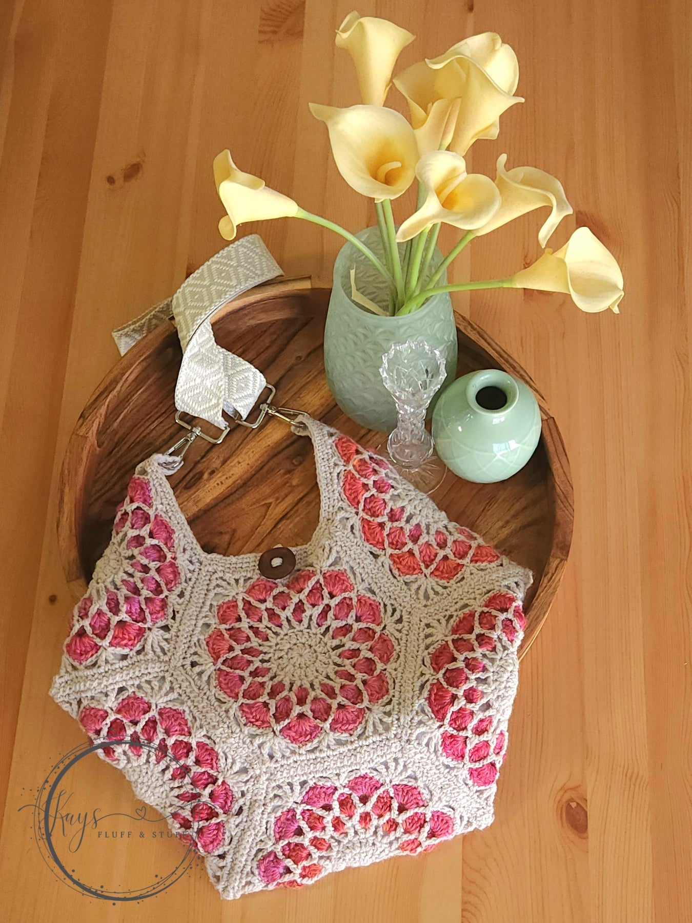 Crochet Lined Hexi Market Bag