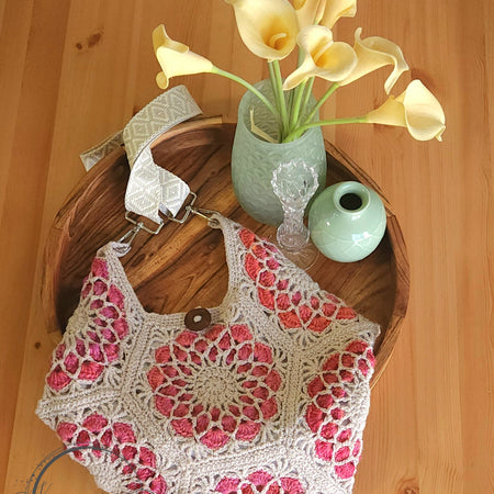Crochet Lined Hexi Market Bag
