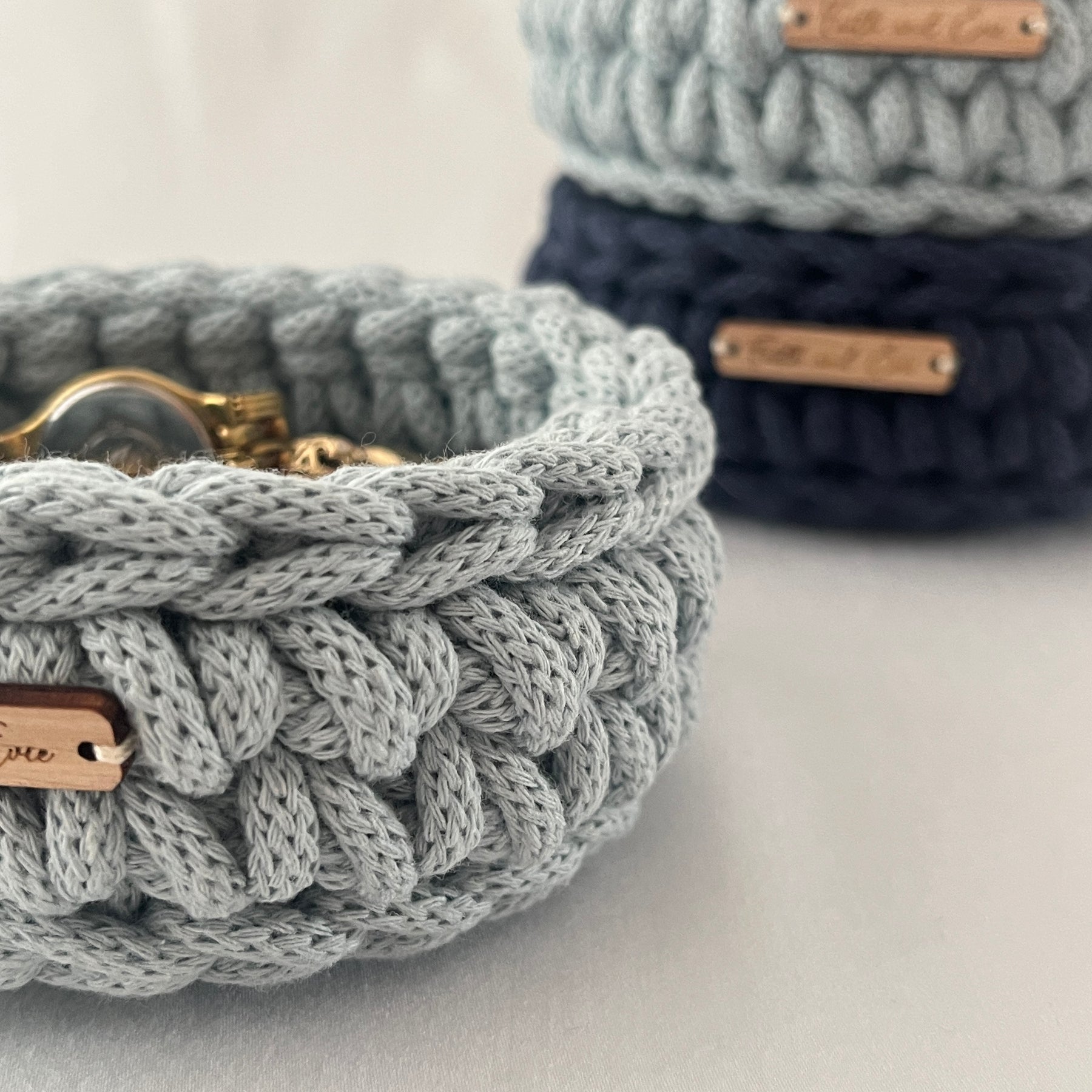 Mini Basket - crocheted - colour Misty