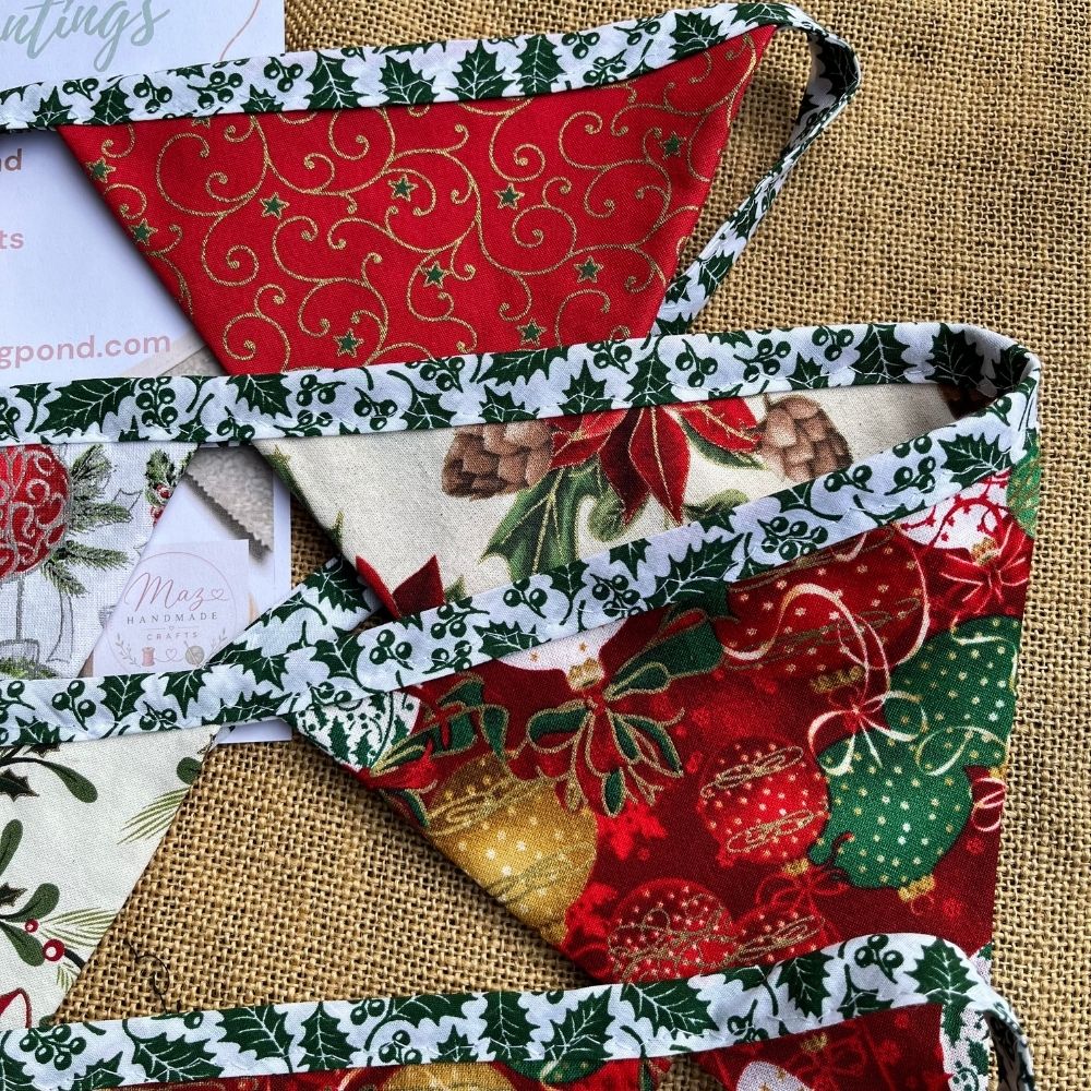 Christmas Bunting – 3m | Double-Sided | traditional colours