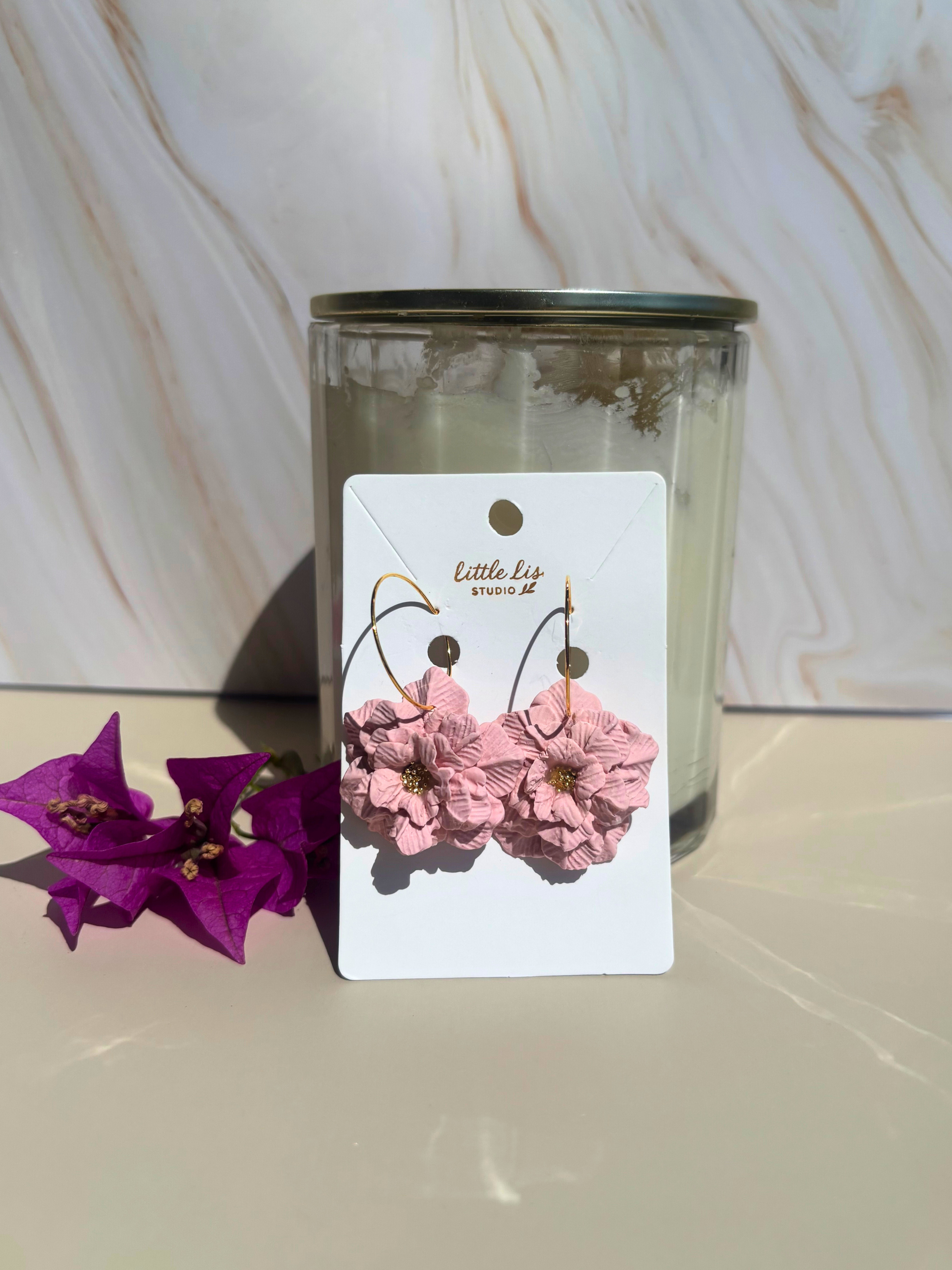 "Tilly" Floral Hoop Earrings