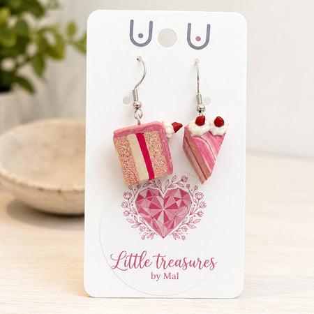 Handmade Strawberry Shortcake Earrings