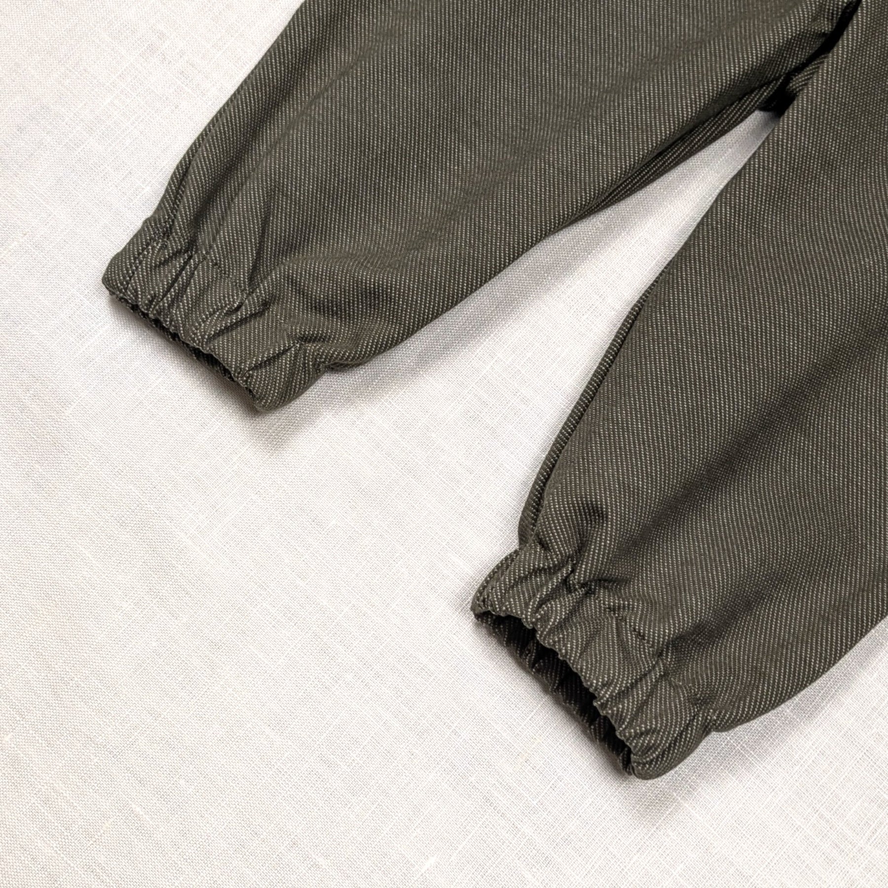 Handmade Long Childrens Overalls | Olive Stretch Denim Collection | sizes 0-3y