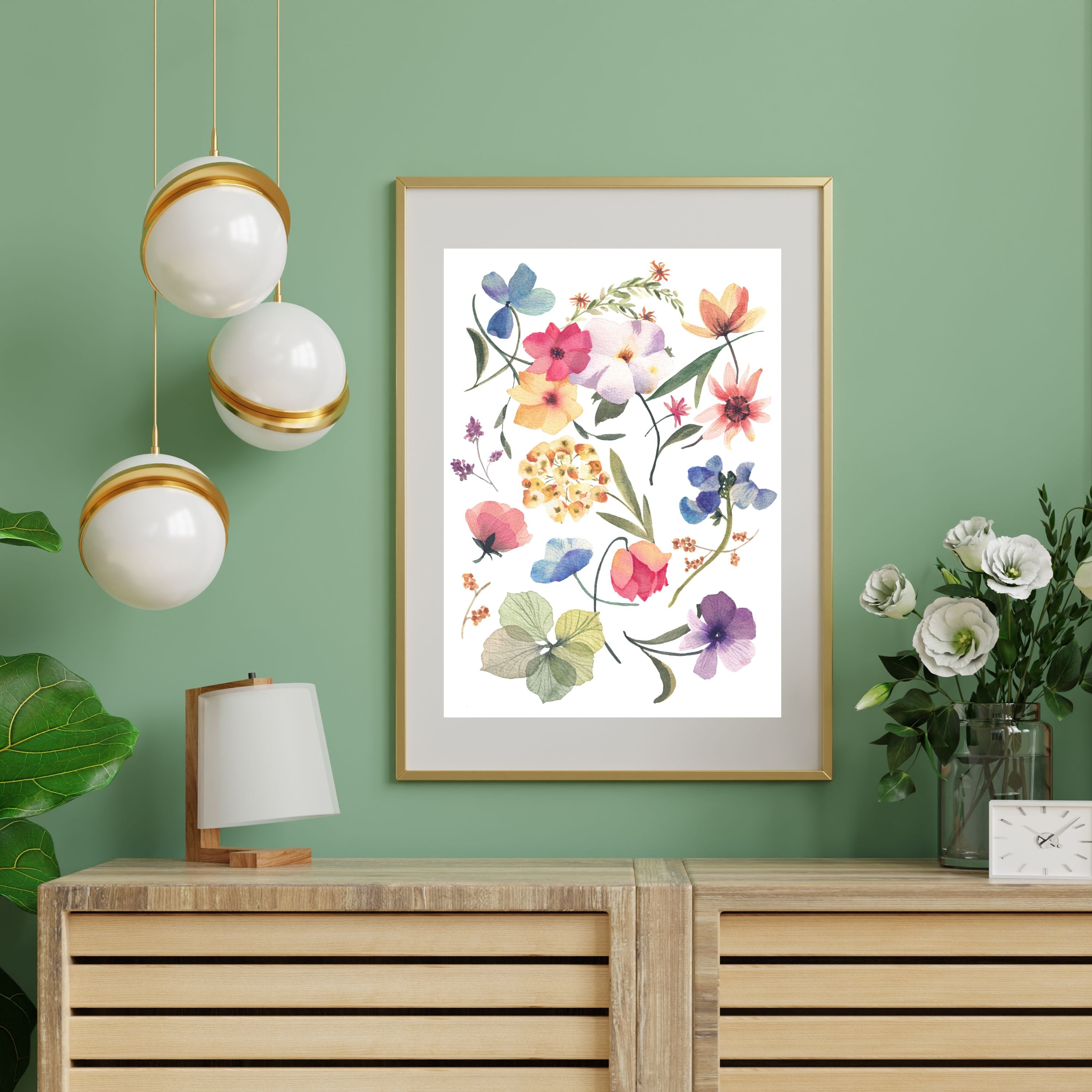 "Pressed & Cherished" | Archival Botanical Wall Art With Sentiment | Original Floral Watercolour Painting | A4 Gallery Print
