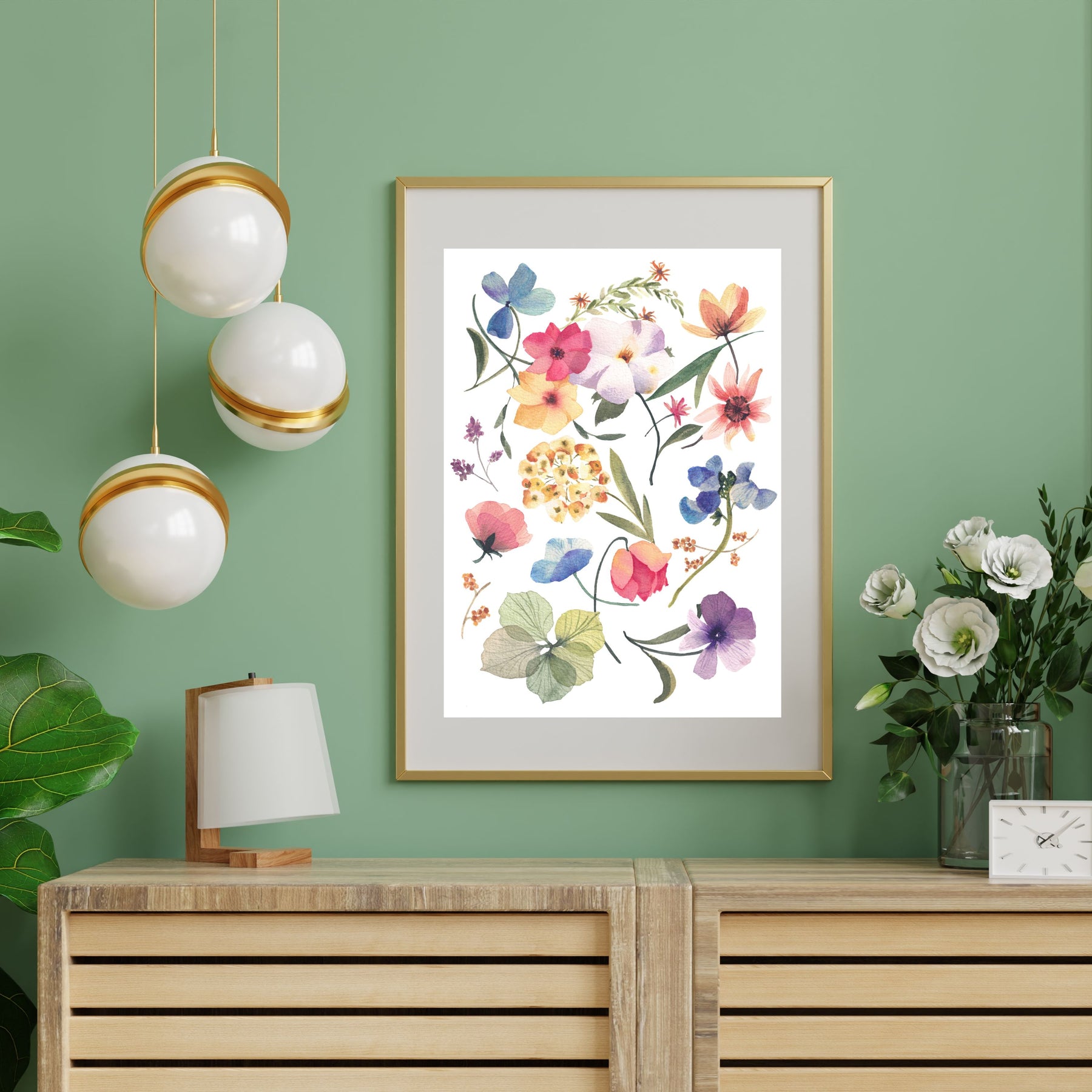 "Pressed & Cherished" | Archival Botanical Wall Art With Sentiment | Original Floral Watercolour Painting | A4 Gallery Print