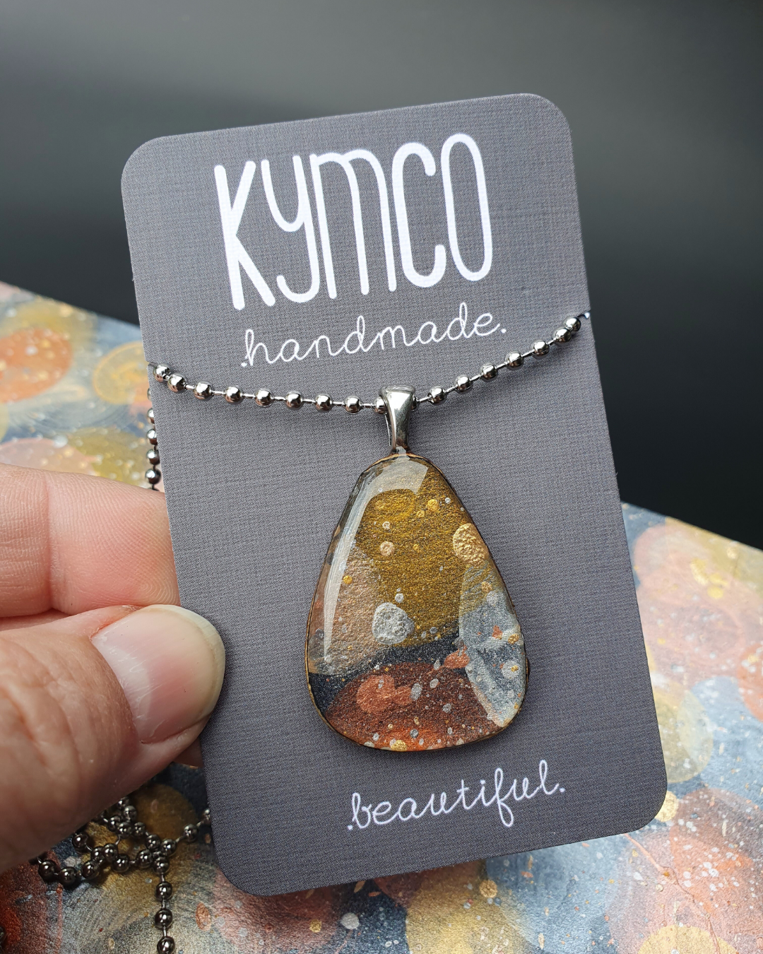 The Desert Dreaming Collection | Resin art jewellery | Medium dangle and stud earrings | Brooch | Pendants