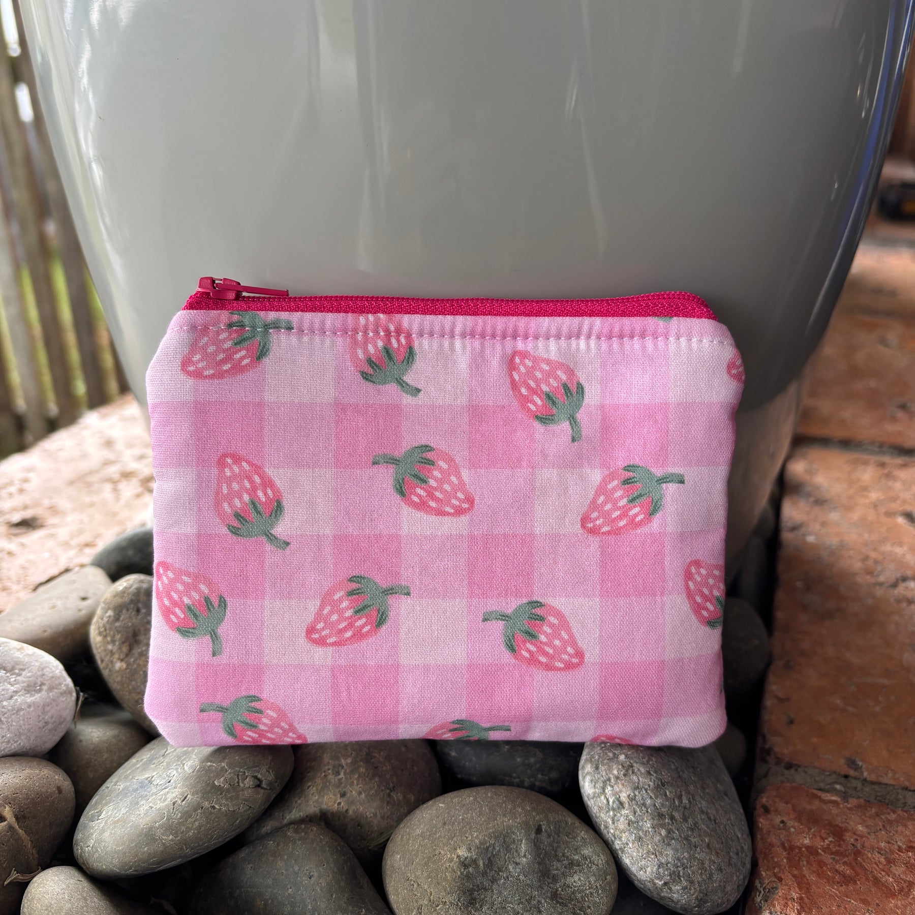 Small Handmade Fabric Zipper Pouch – Coin Purse & Mini Essentials Organiser