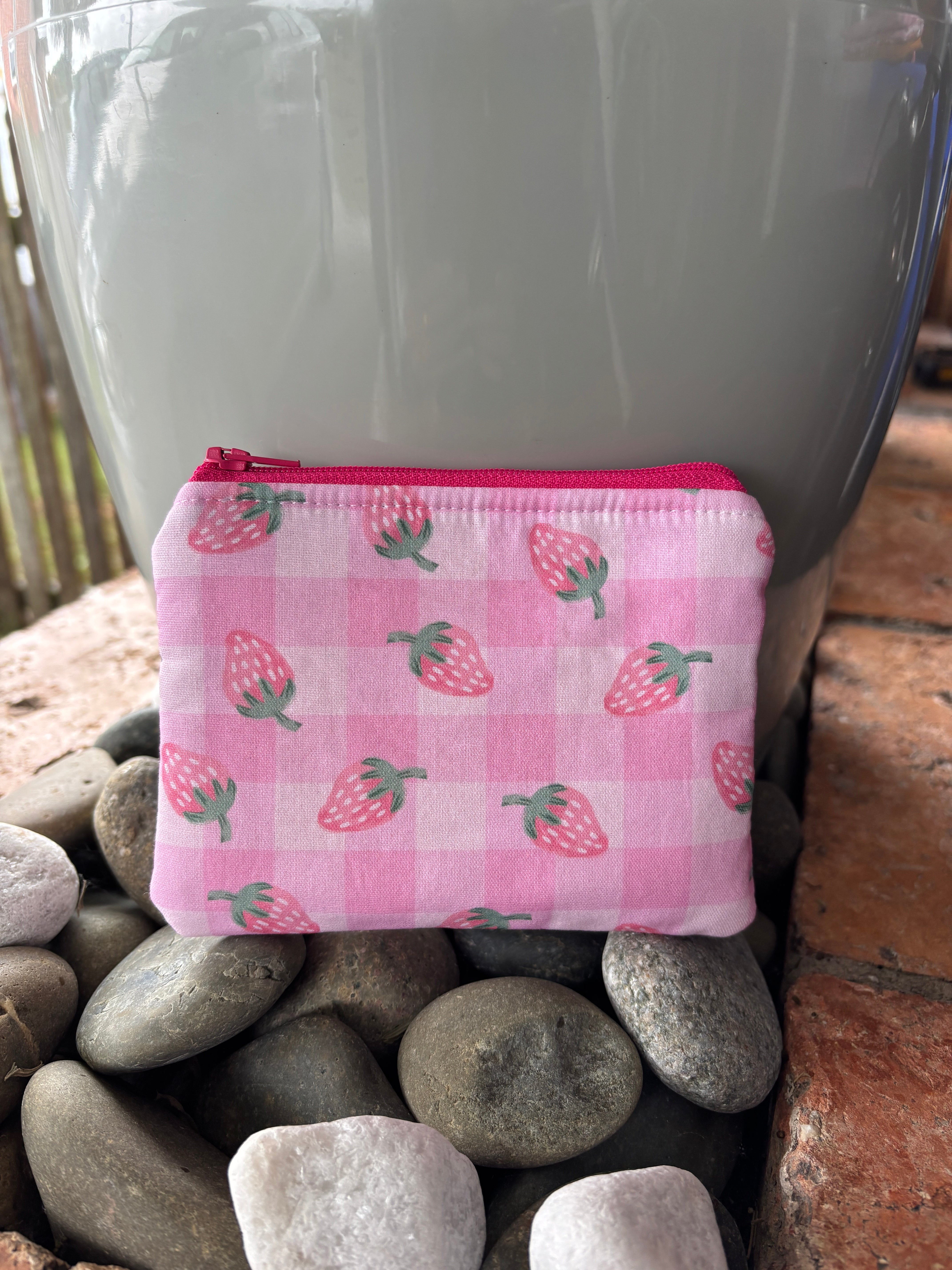 Small Handmade Fabric Zipper Pouch – Coin Purse & Mini Essentials Organiser