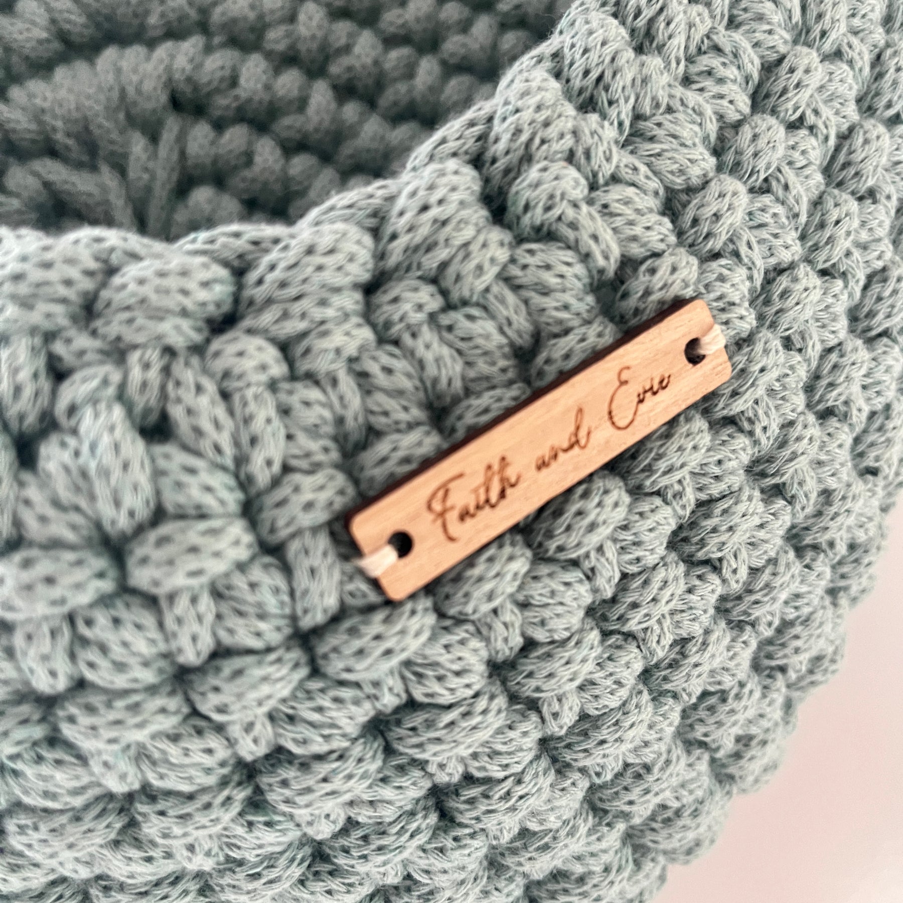 Crochet Hanging Basket - colour Duck Egg