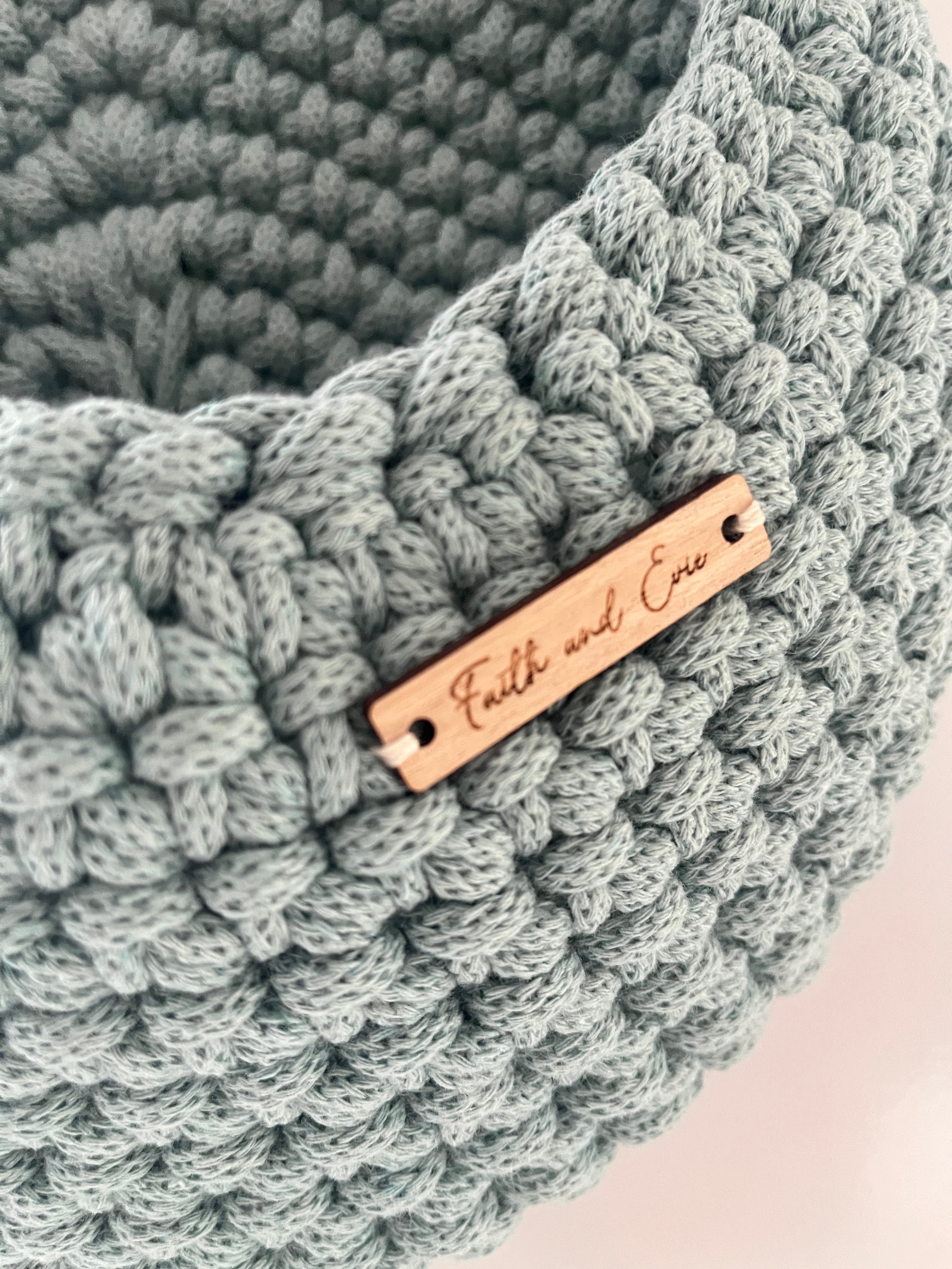 Crochet Hanging Basket - colour Duck Egg