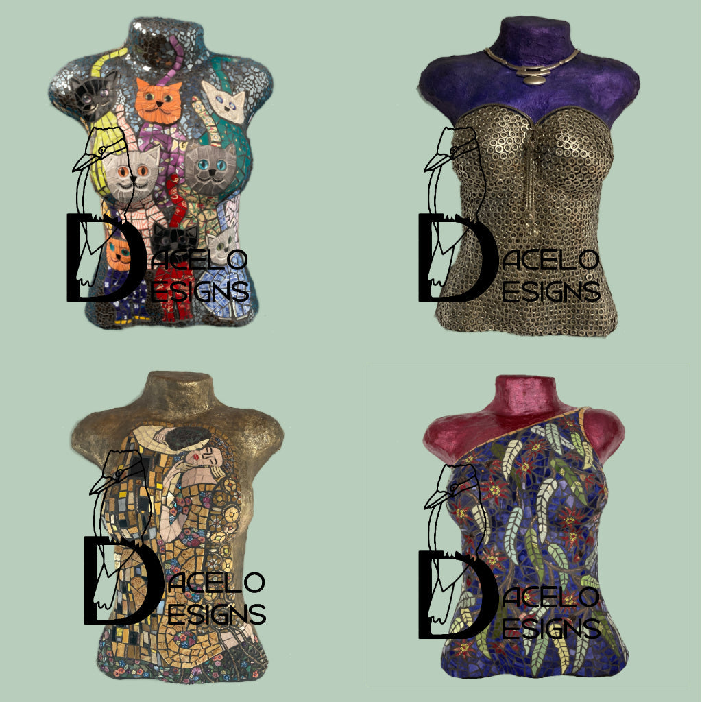 Custom Order - 2 Handmade Torso Substrates for Mosaic