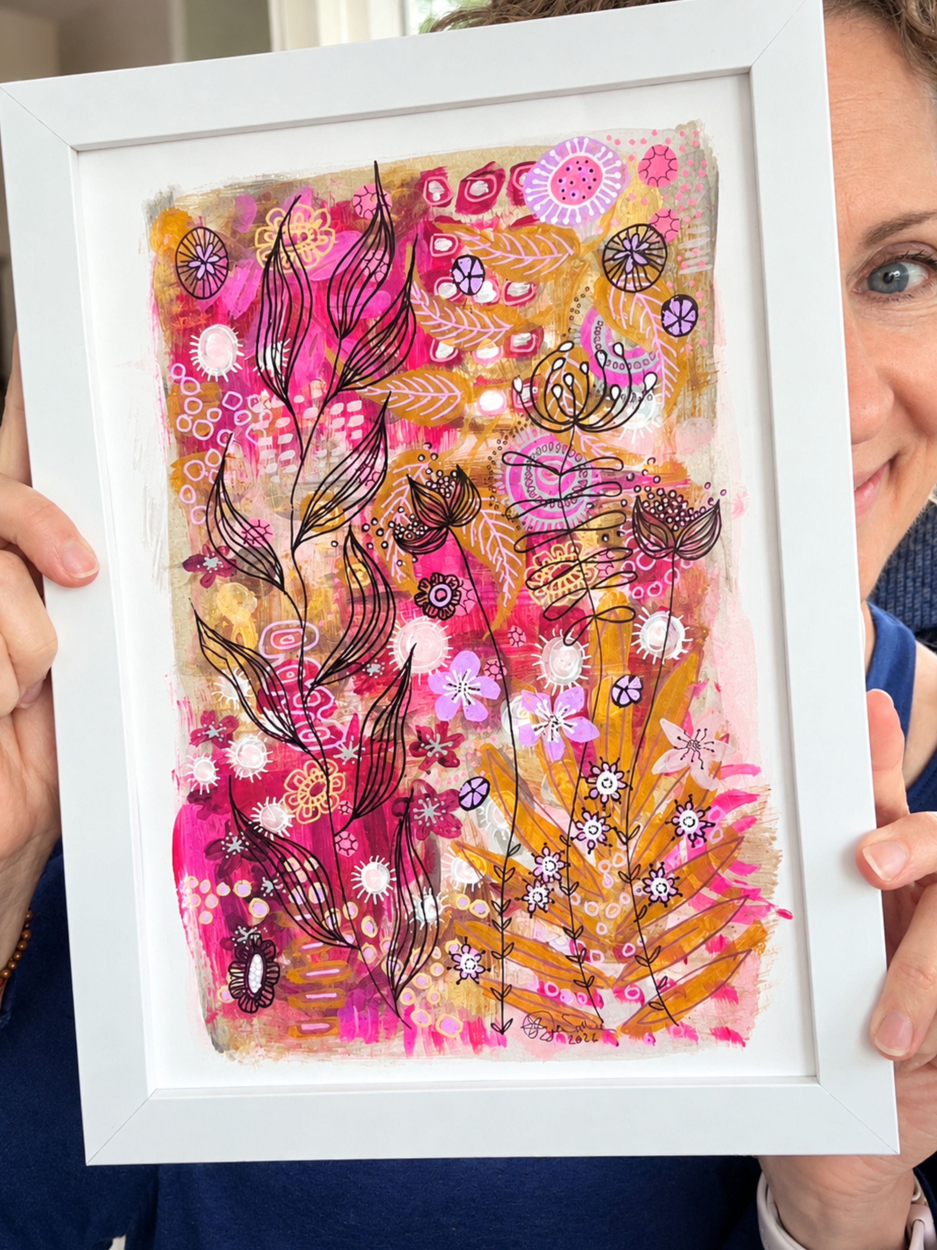 Original Hand Painted Artwork : Botanical Threads