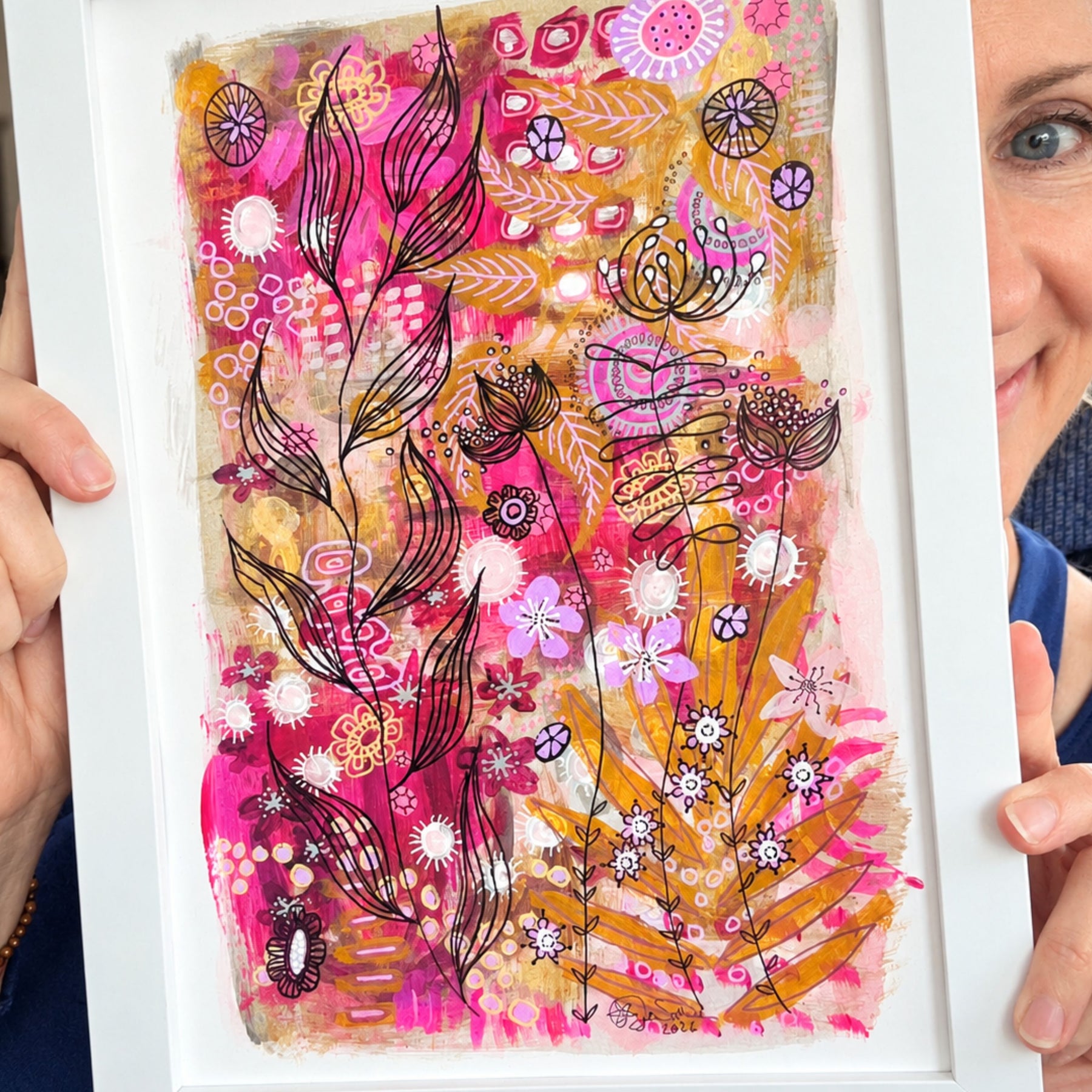 Original Hand Painted Artwork : Botanical Threads