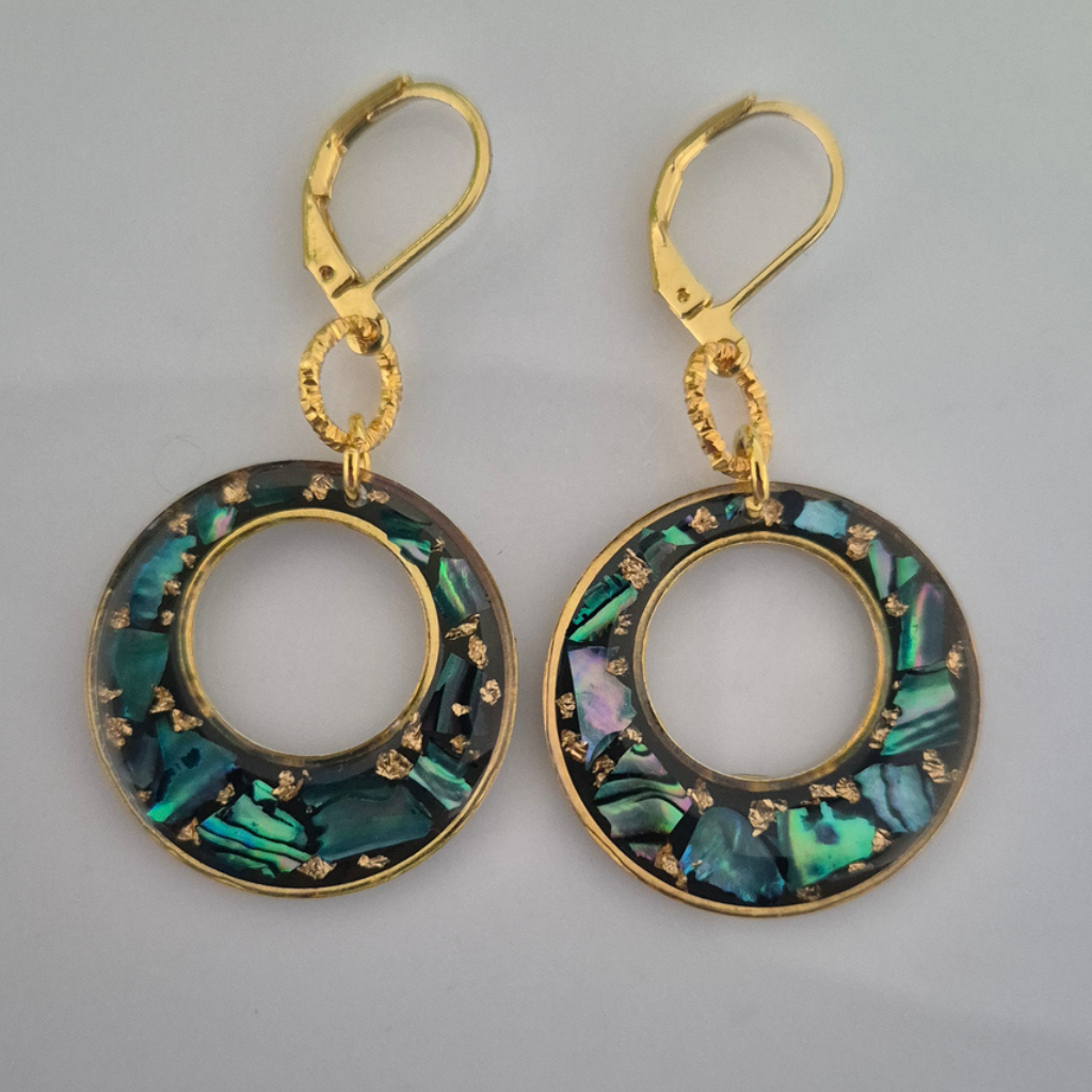 Handmade Abalone Shell Hoop Earrings