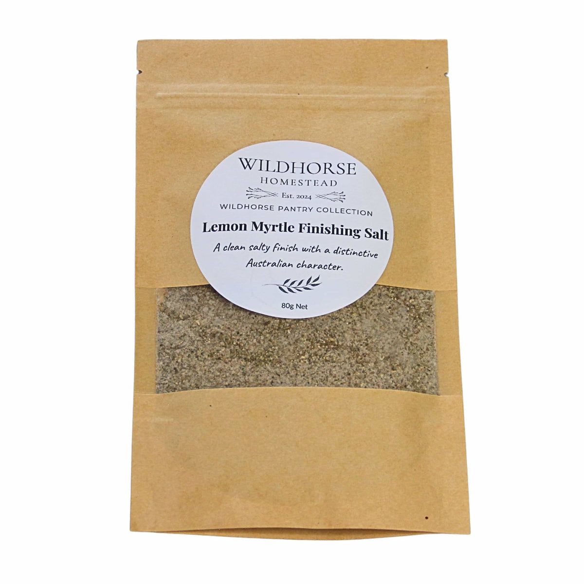 Wildhorse Homestead Lemon Myrtle Finishing Salt – 80g